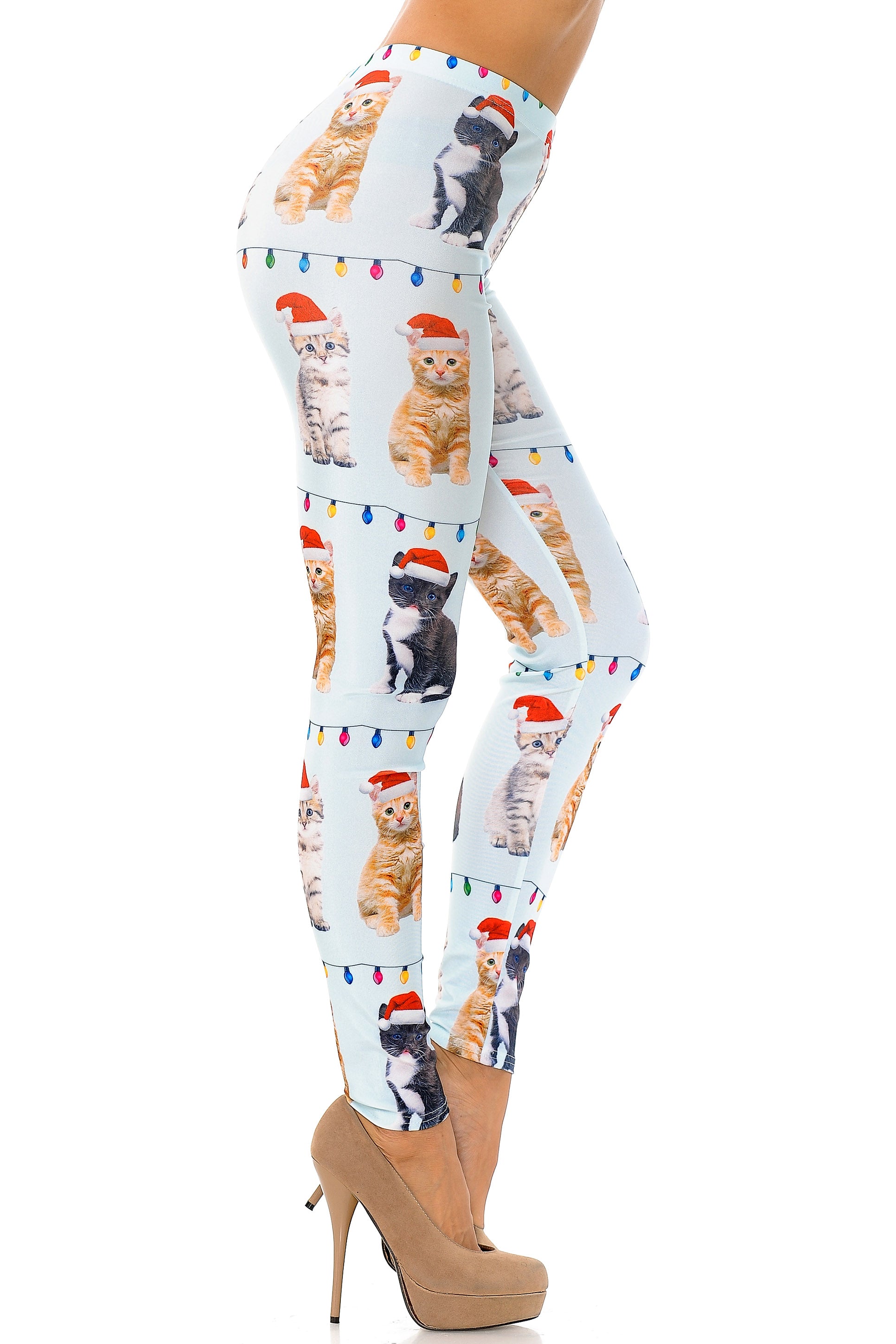 Kitty Cats in Hats Christmas Leggings - Plus Size