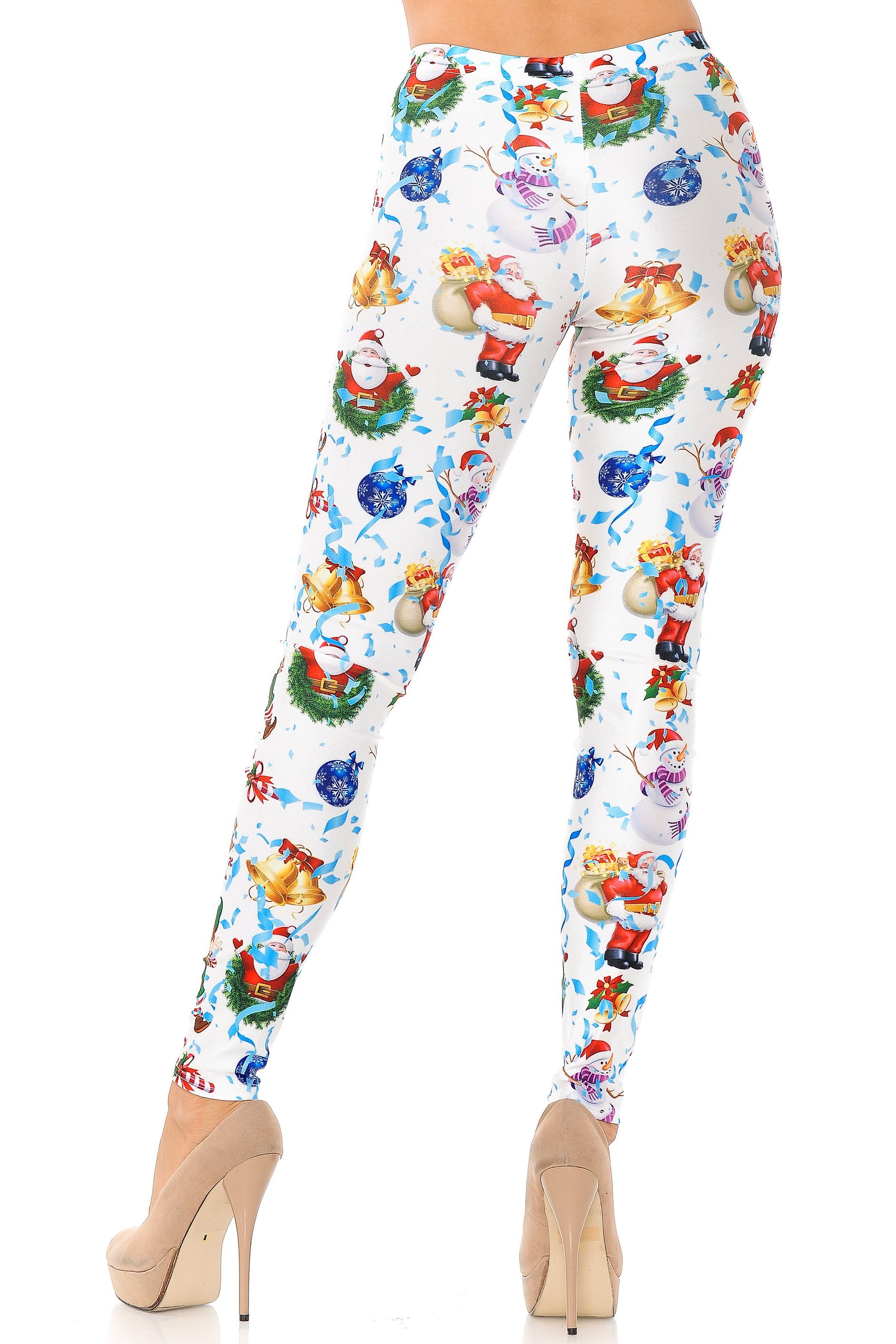 White Wonderful Festive Christmas Leggings - Plus Size