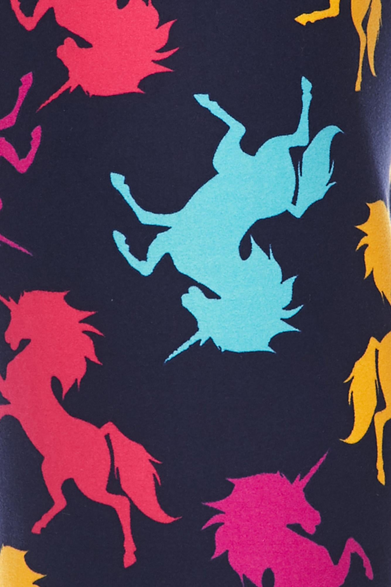 Buttery Soft Colorful Unicorns Plus Size Leggings (One Size Plus,Multi Color Bold)