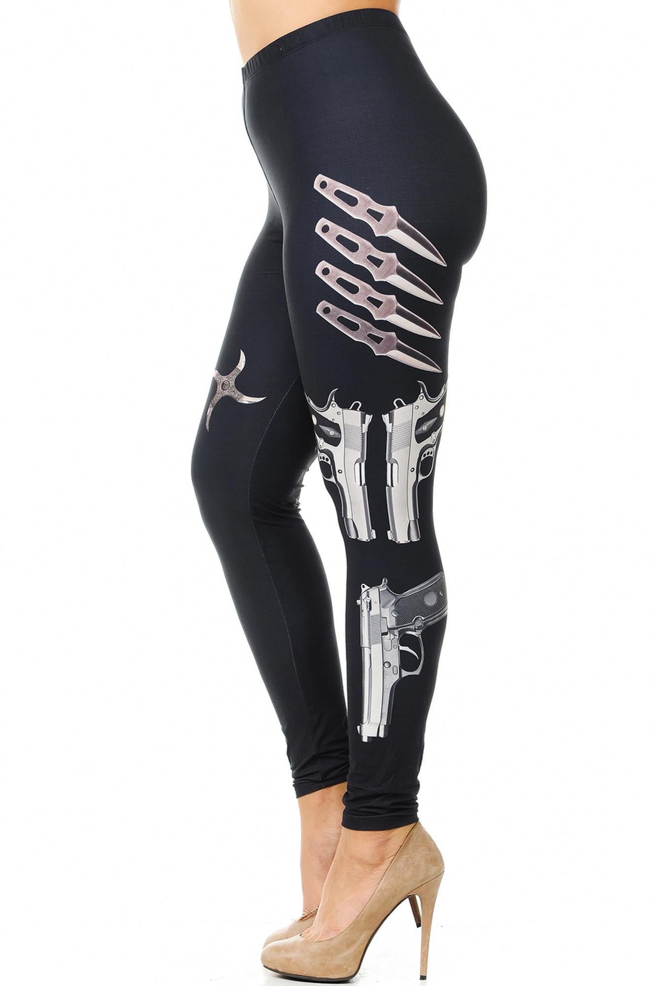 Creamy Soft Mission Impossible Plus Size Leggings (One Size Plus,Black)