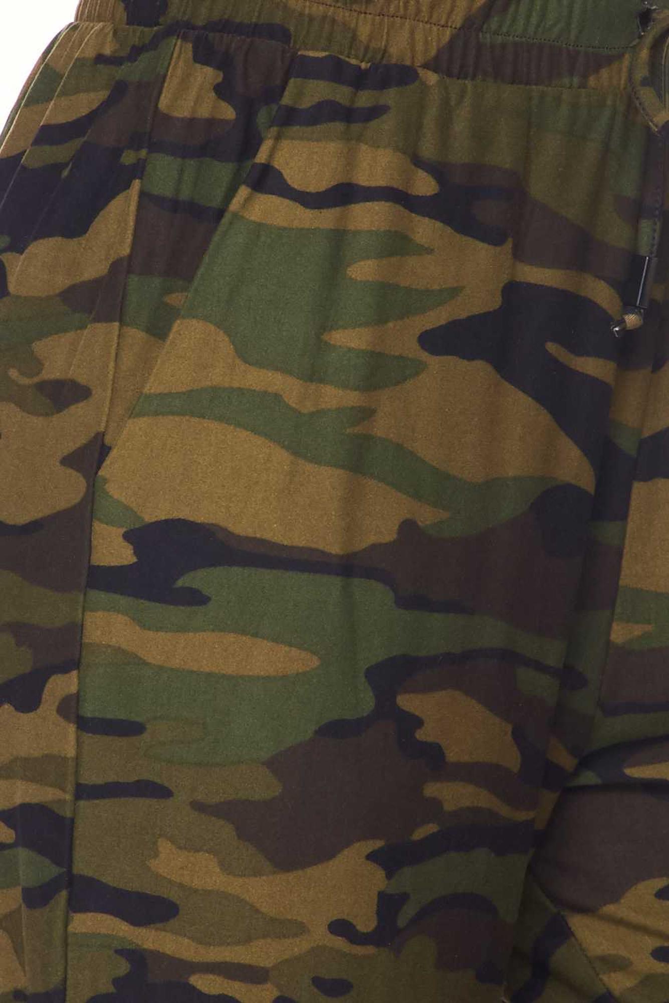 Brushed Green Camouflage Cargo Plus Size Joggers - New Mix