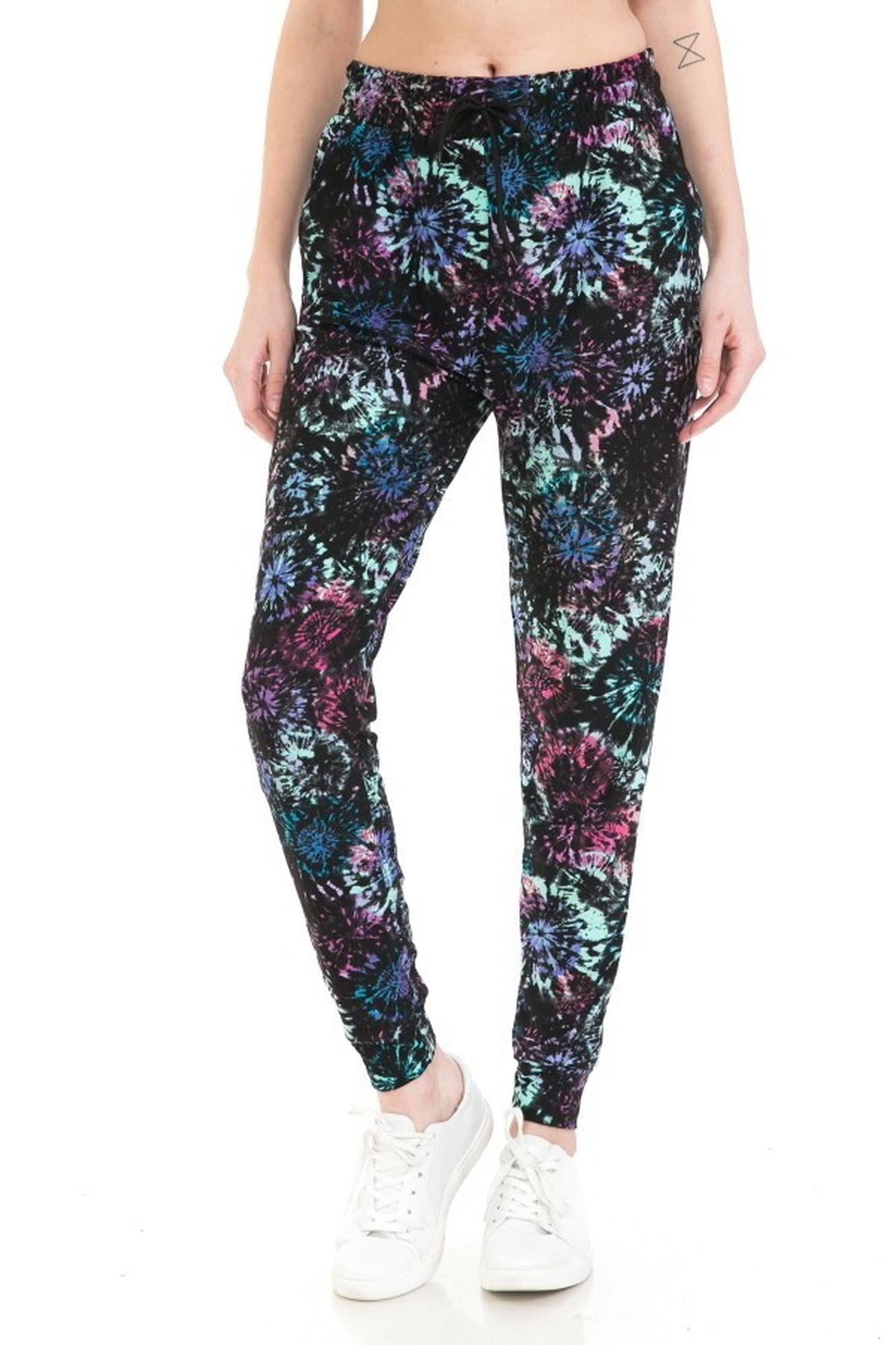 Buttery Smooth Tie Dye Burst Plus Size Joggers