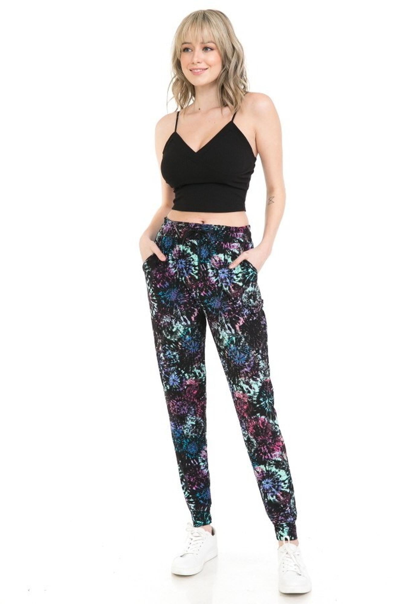 Buttery Smooth Tie Dye Burst Plus Size Joggers