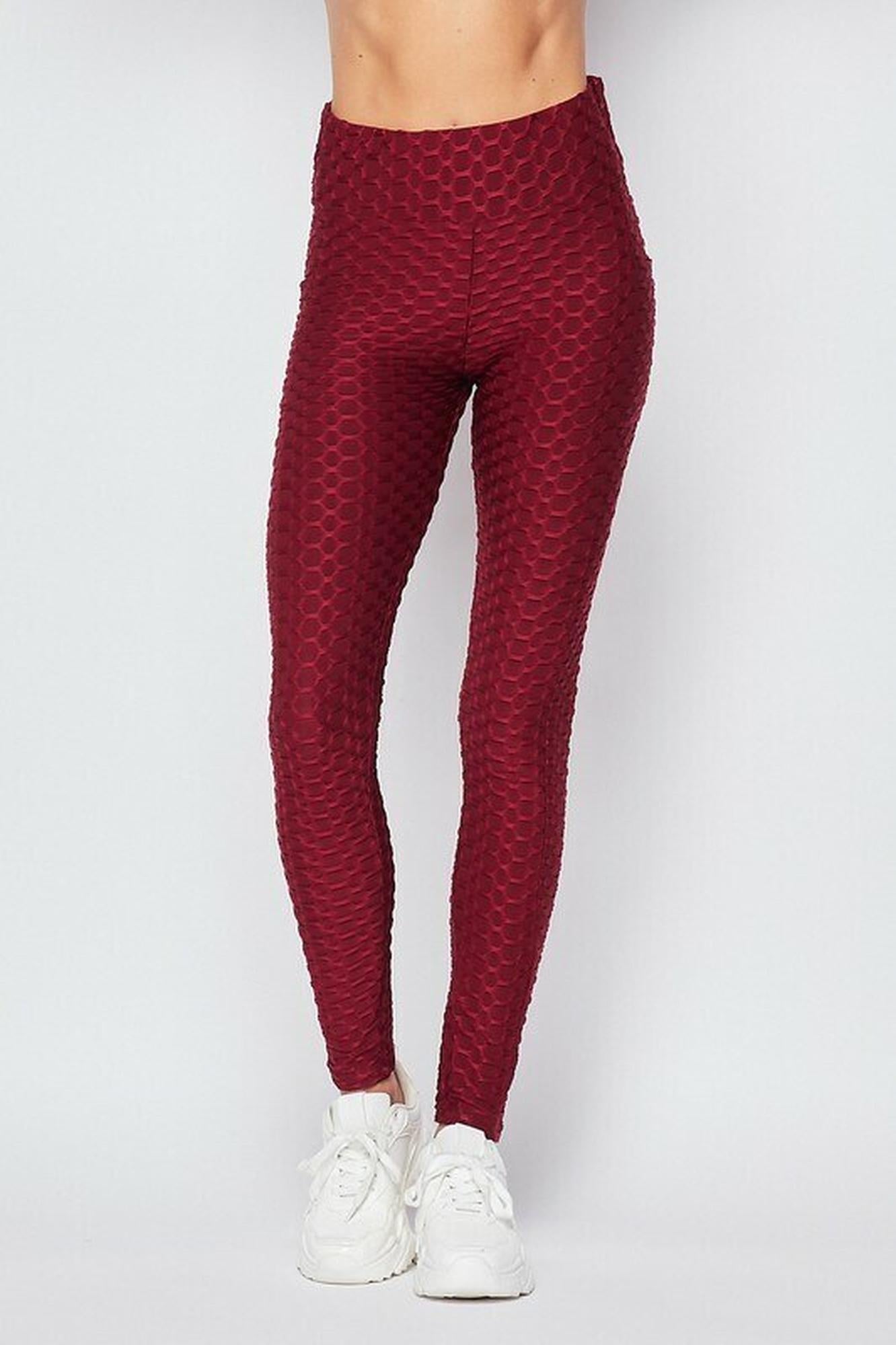 Scrunch Butt Textured High Waisted Plus Size Leggings with Pockets