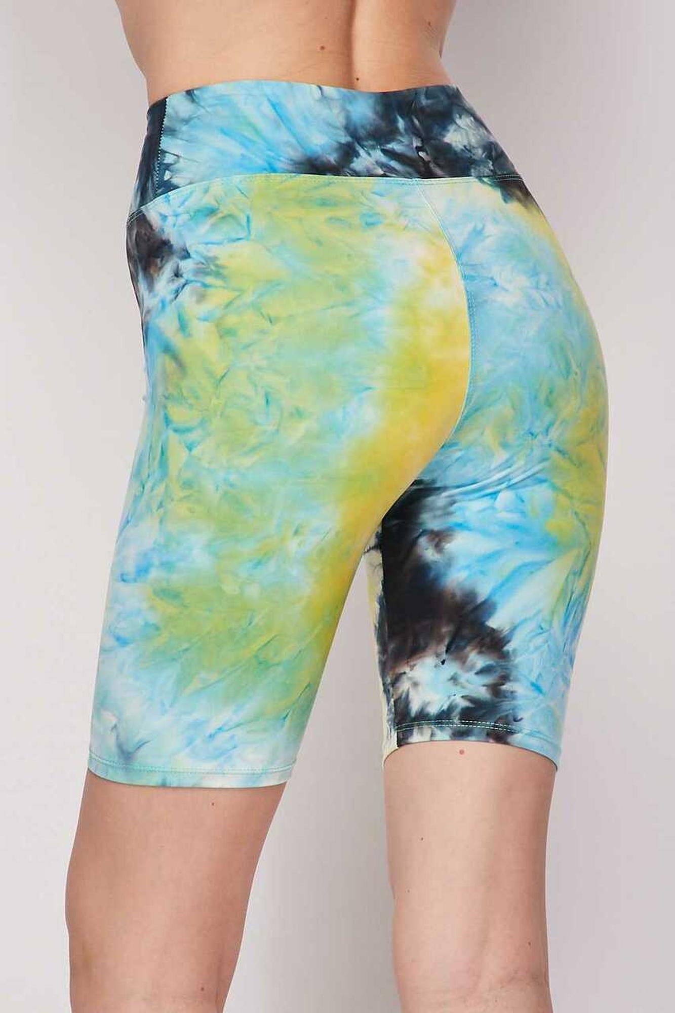 Buttery Smooth Tie Dye High Waisted Plus Size Biker Shorts - 3 Inch Waist