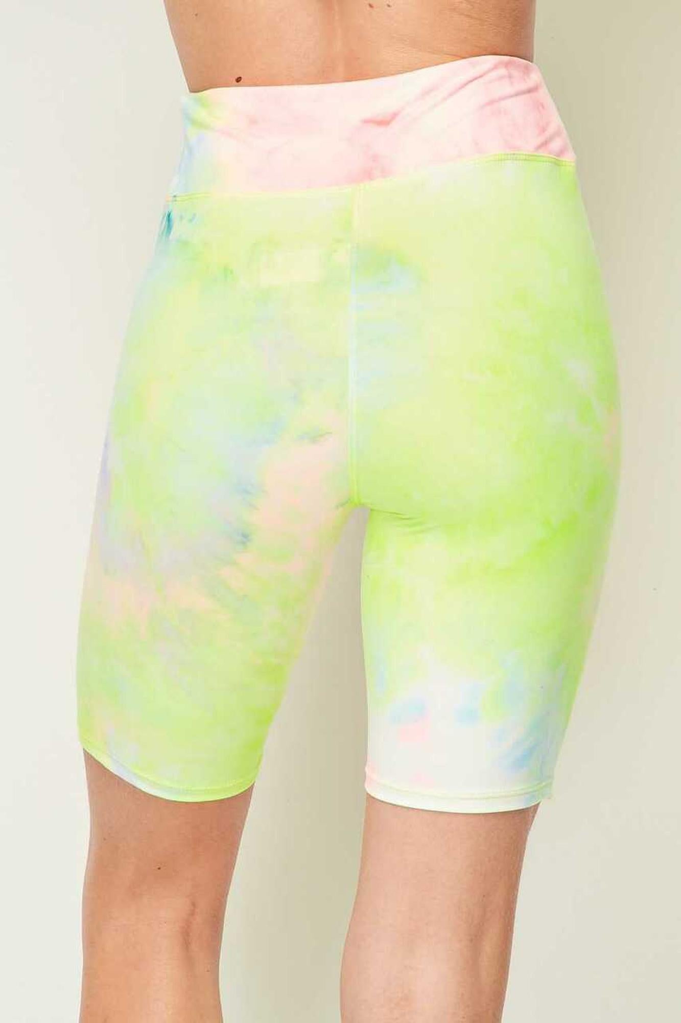 Buttery Smooth Pastel Tie Dye High Waisted Plus Size Biker Shorts - 3 Inch Waist