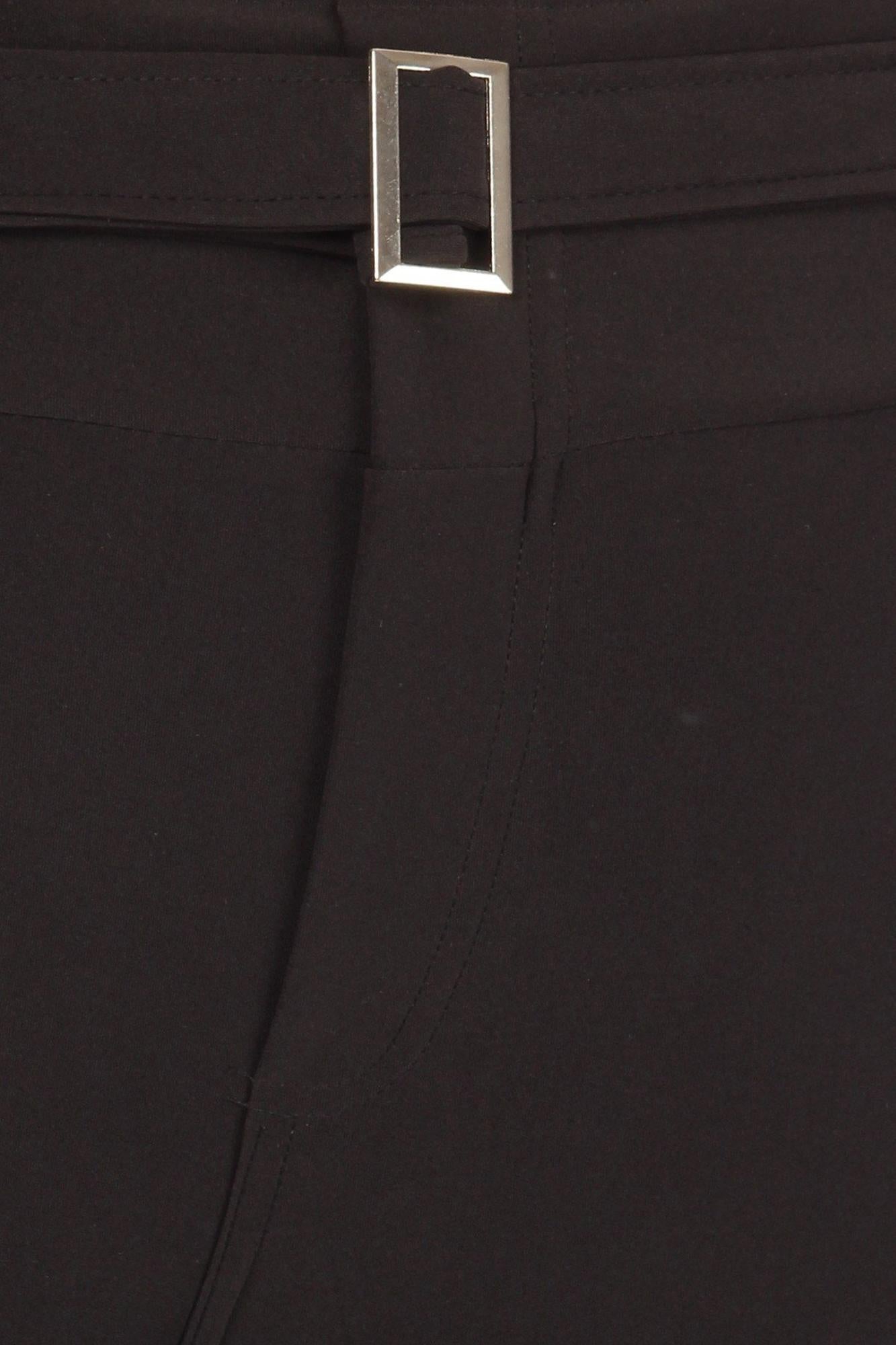 Black Belted Plus Size Treggings with Pockets