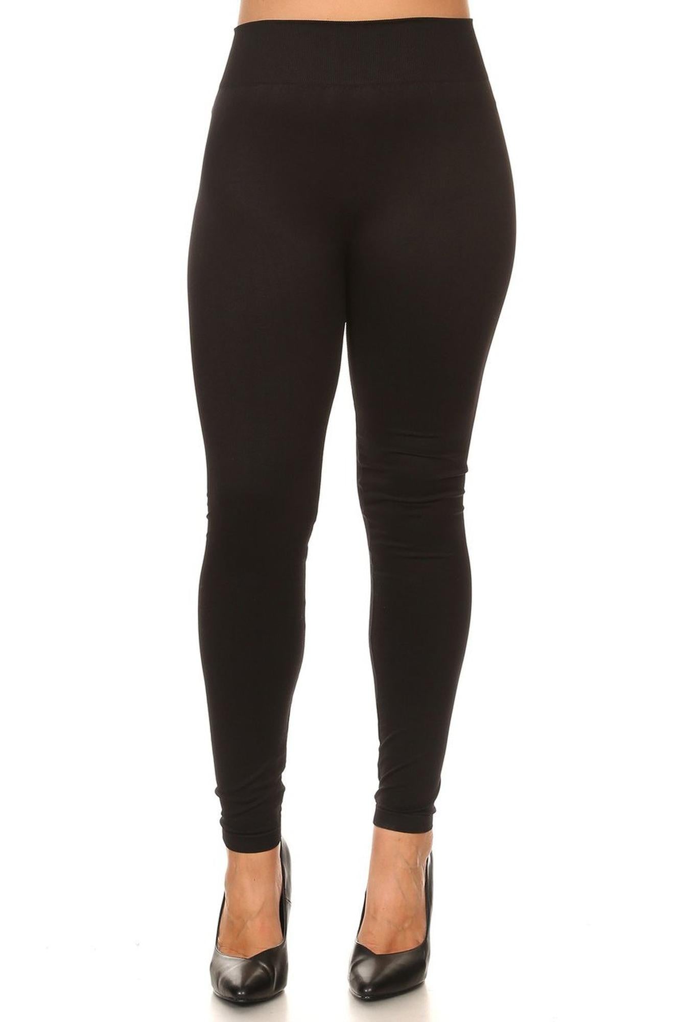 Extra Thick Solid Basic Plus Size Leggings