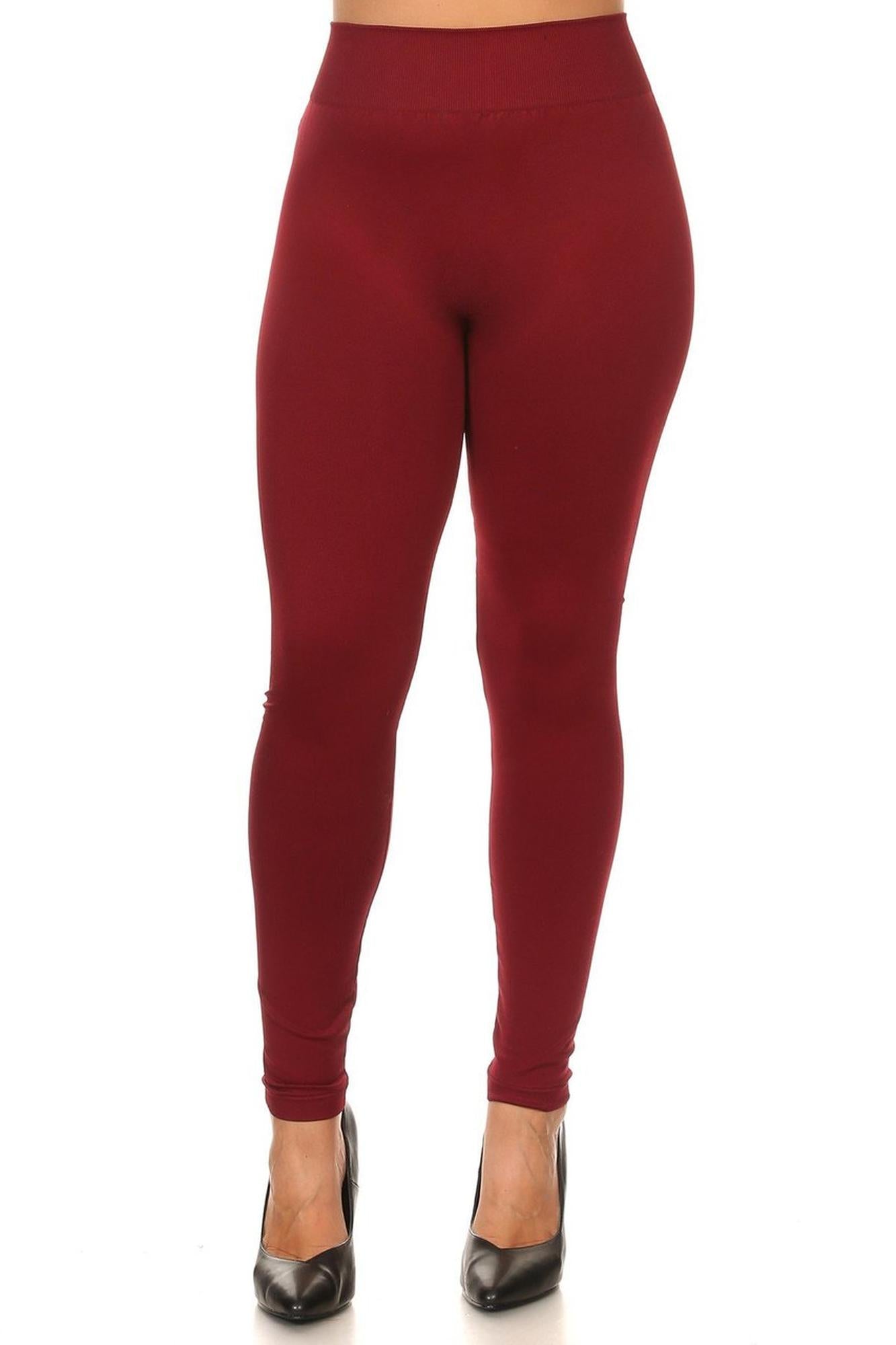 Extra Thick Solid Basic Plus Size Leggings