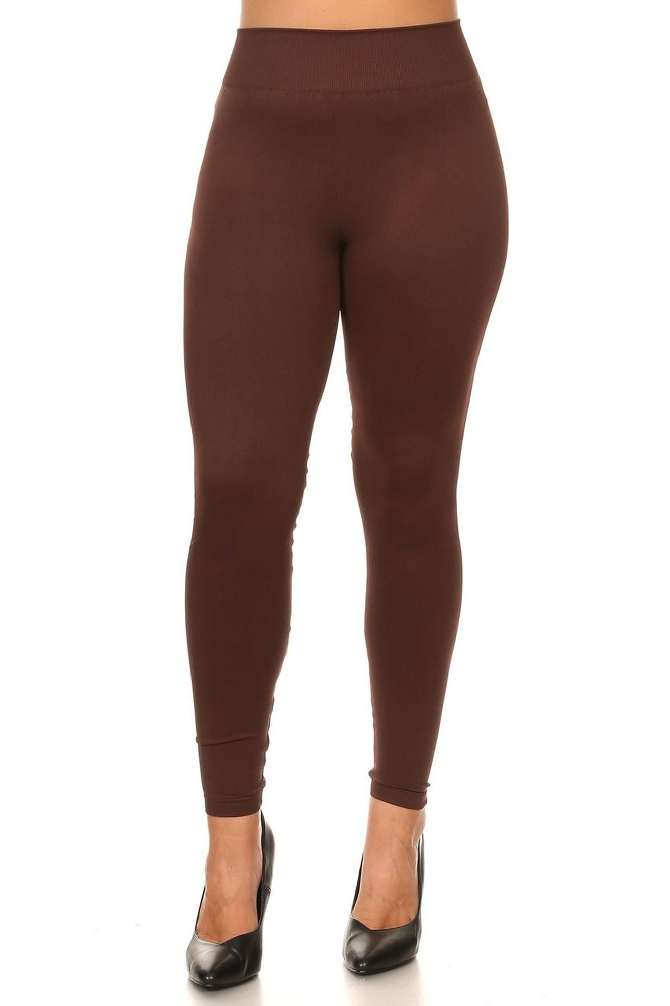 Extra Thick Solid Basic Plus Size Leggings