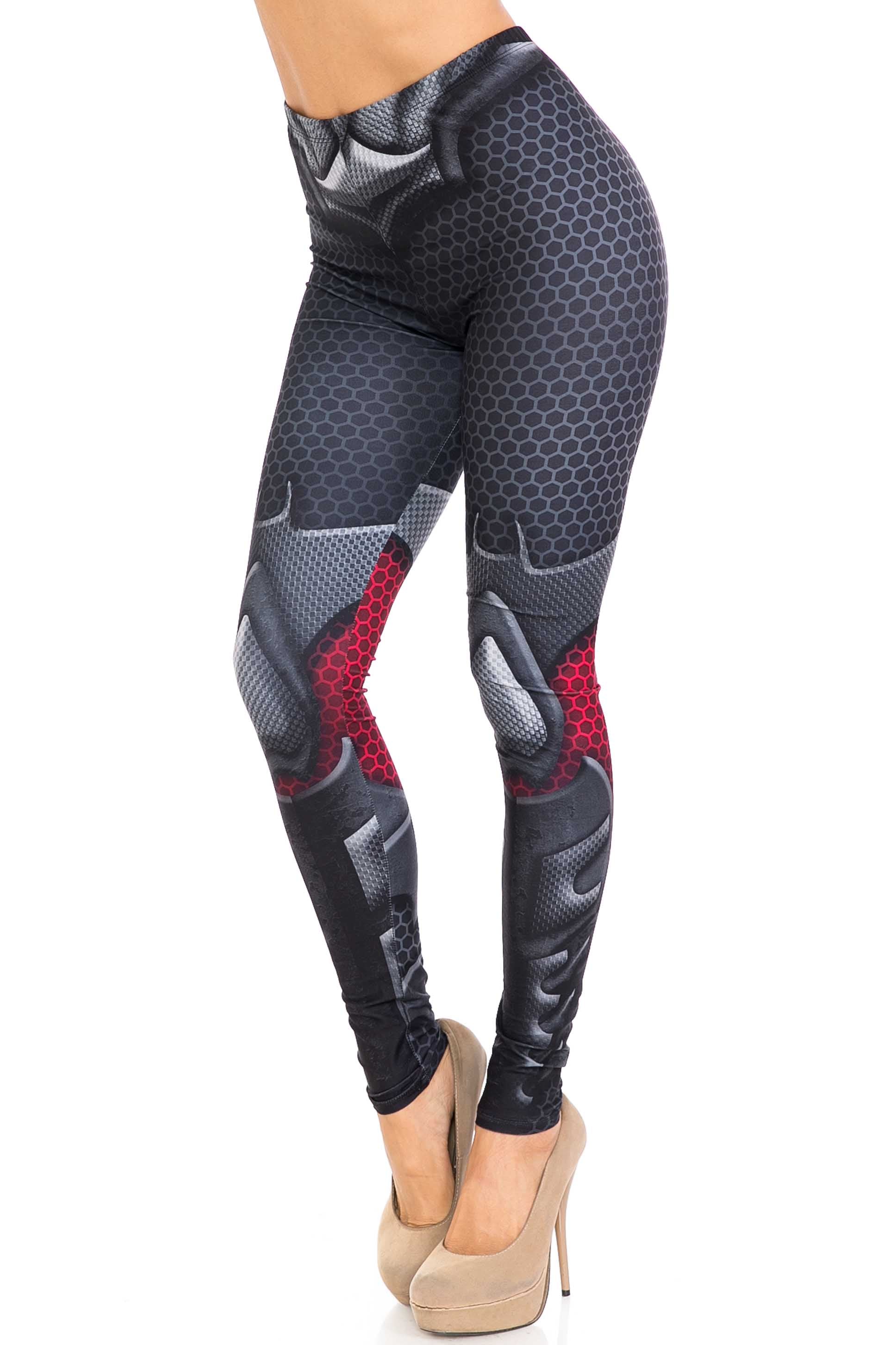 Creamy Soft Pretty Avenger Plus Size Leggings - USA Fashion (One Size Plus,Black)