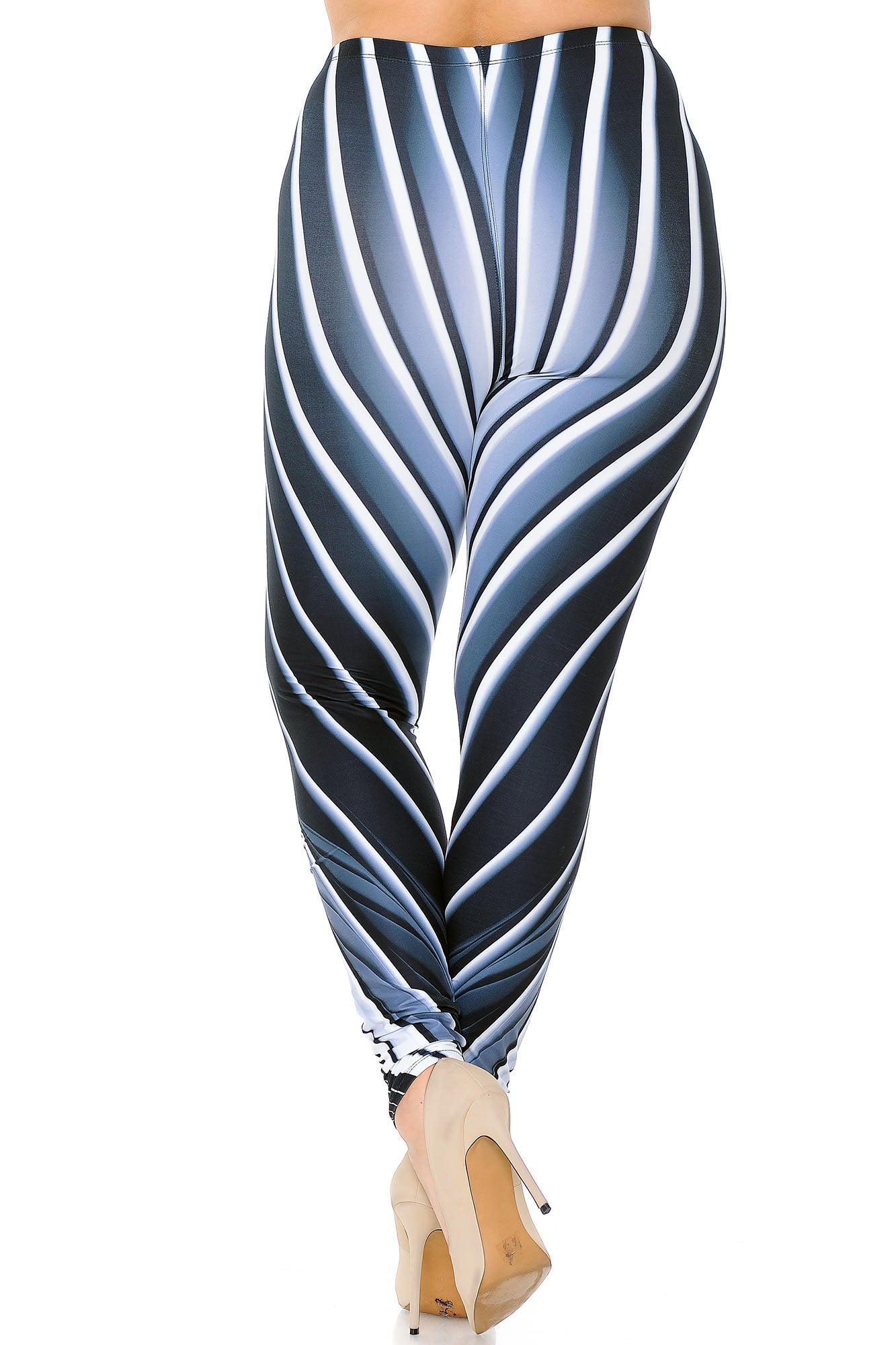 Creamy Soft Contour Body Lines Plus Size Leggings - USA Fashion (One Size Plus,Black)