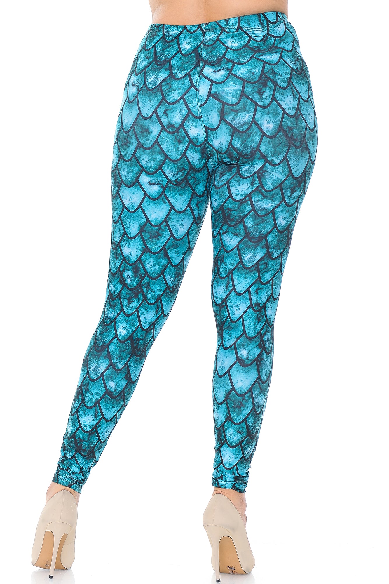 Creamy Soft Green Dragon Plus Size Leggings - USA Fashion (One Size Plus,Green)