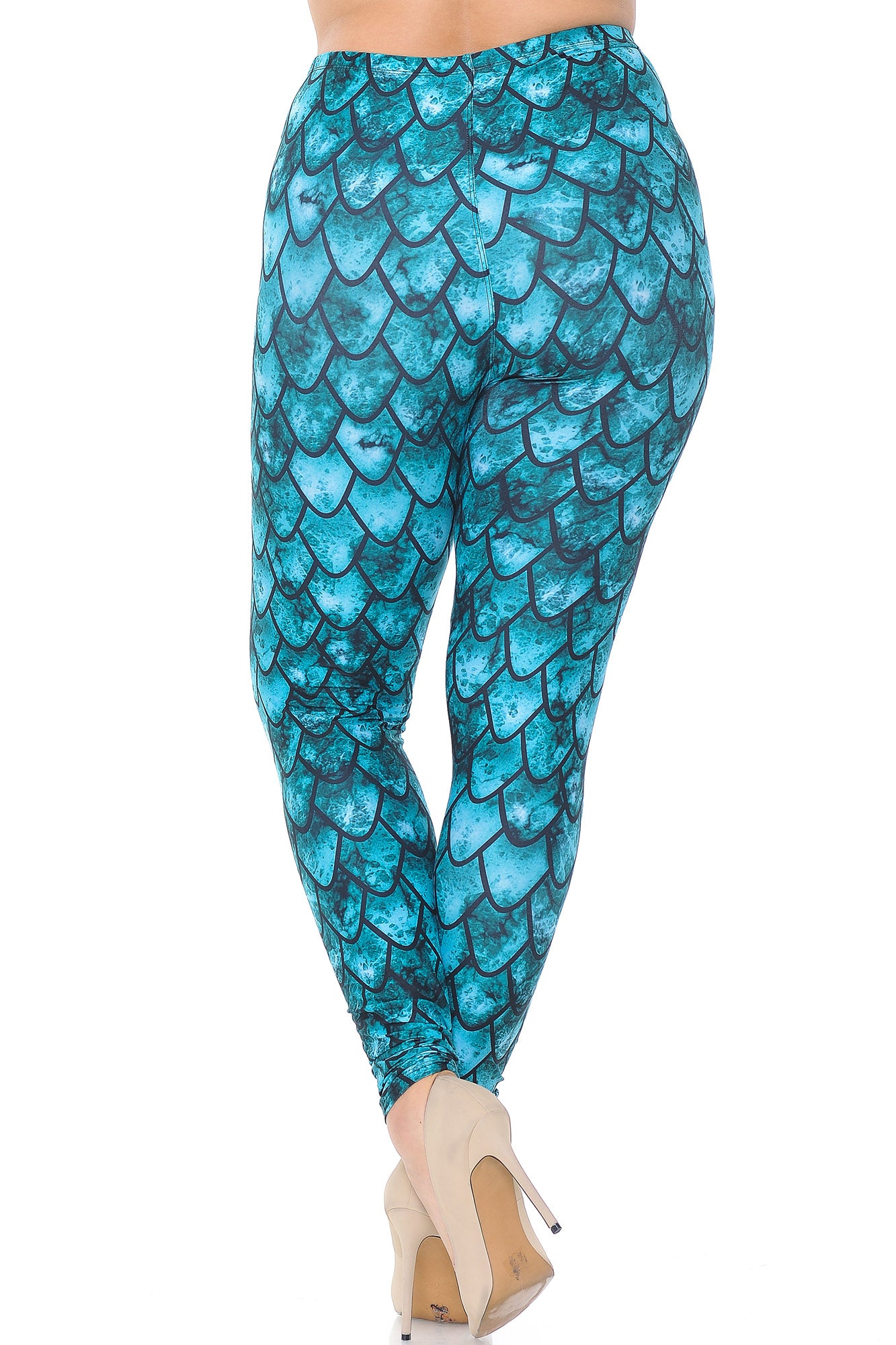 Creamy Soft Green Dragon Plus Size Leggings - USA Fashion (One Size Plus,Green)