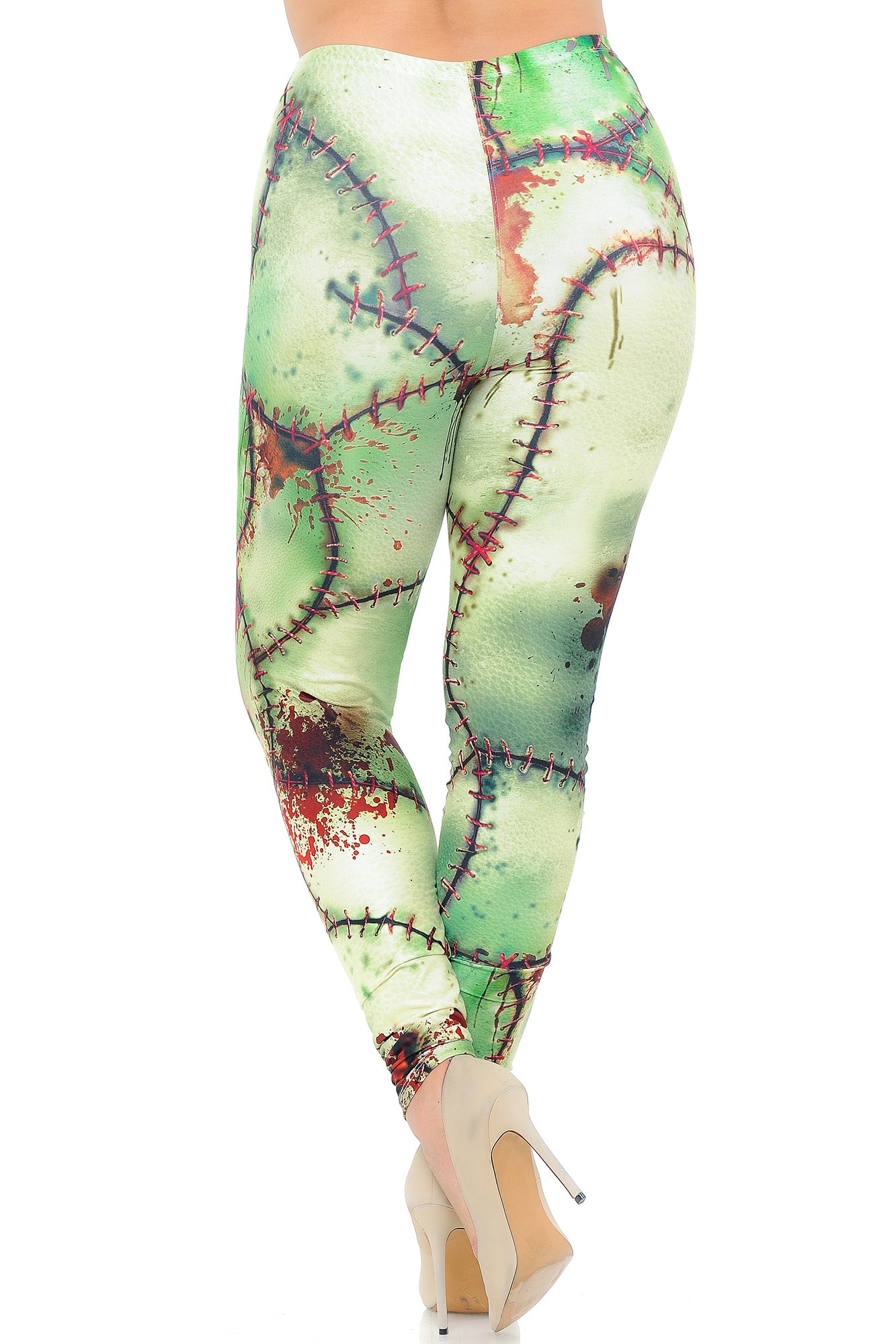 Creamy Soft Zombie Plus Size Leggings - USA Fashion (One Size Plus,Green)