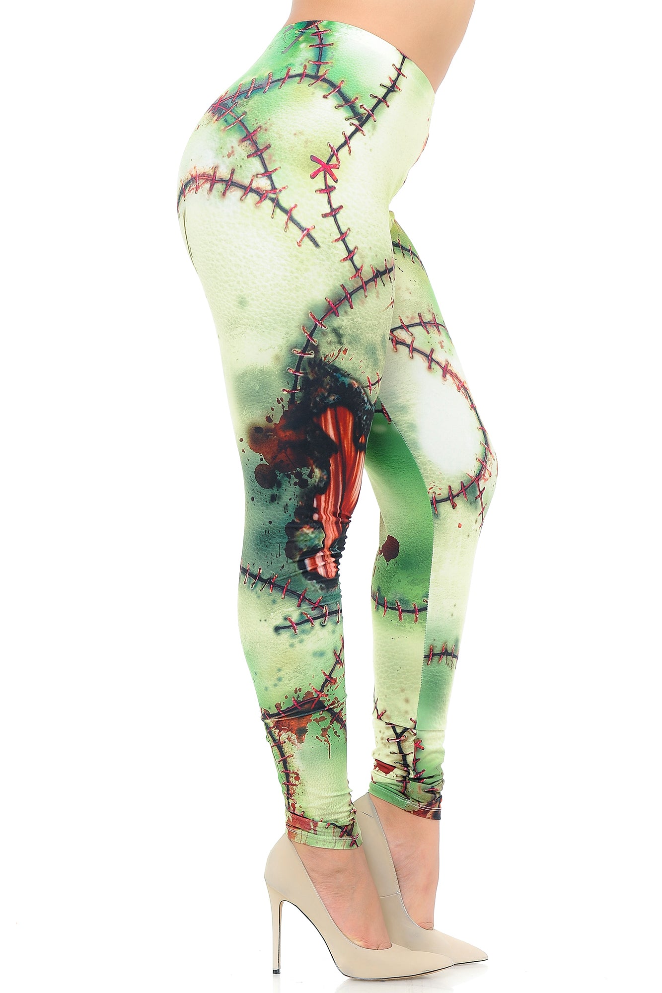 Creamy Soft Zombie Plus Size Leggings - USA Fashion (One Size Plus,Green)