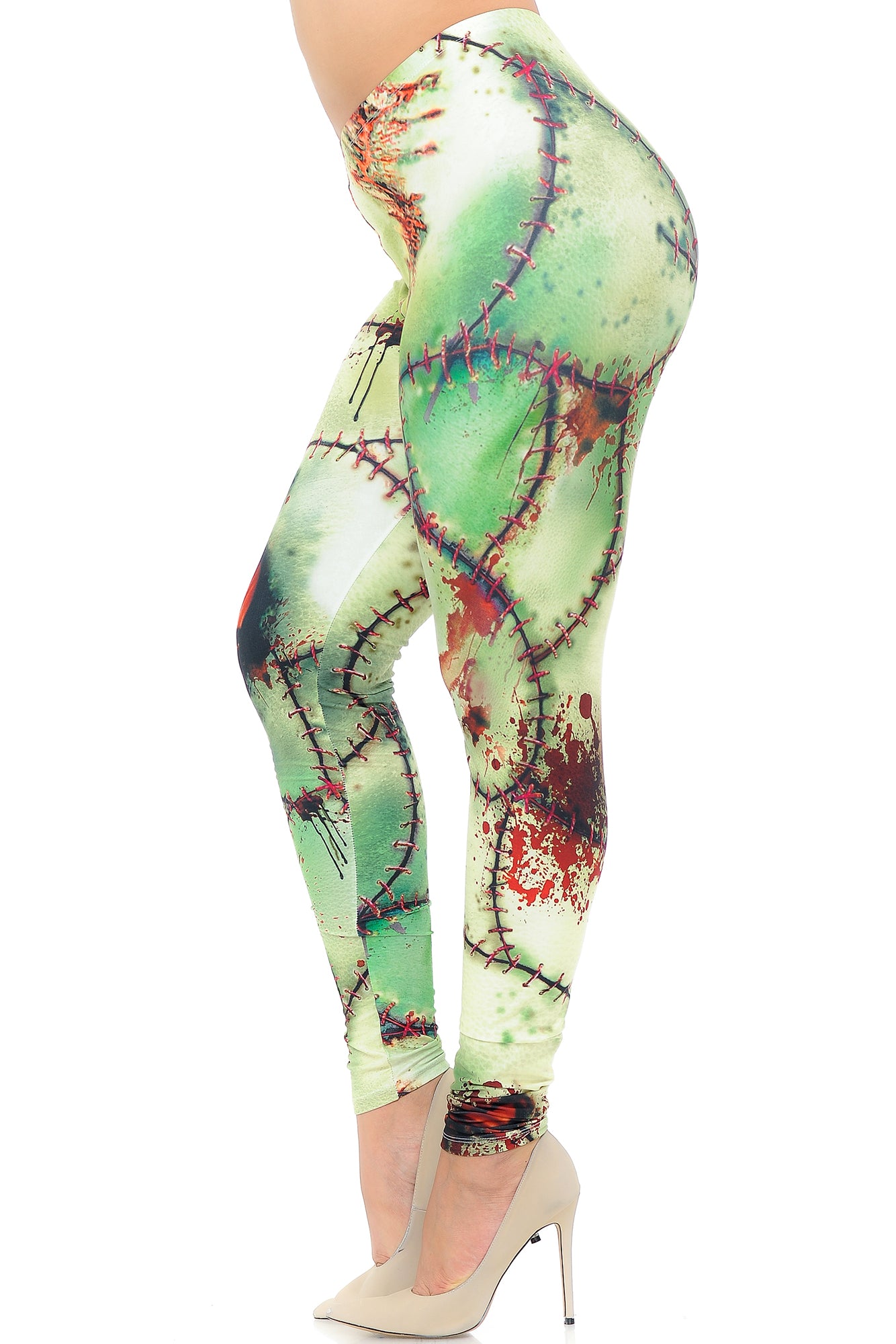 Creamy Soft Zombie Plus Size Leggings - USA Fashion (One Size Plus,Green)