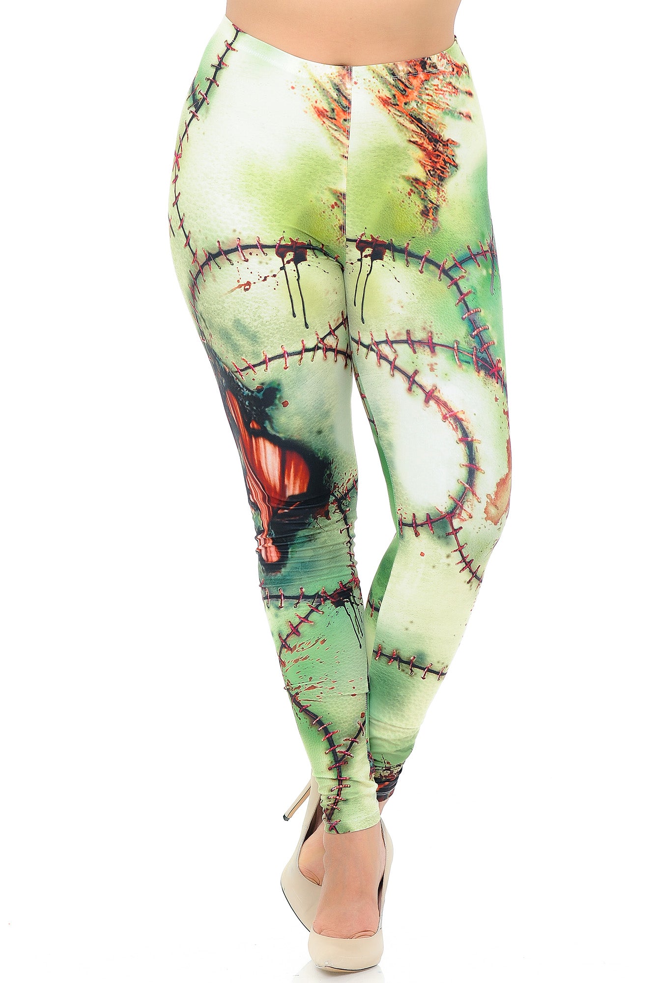 Creamy Soft Zombie Plus Size Leggings - USA Fashion (One Size Plus,Green)