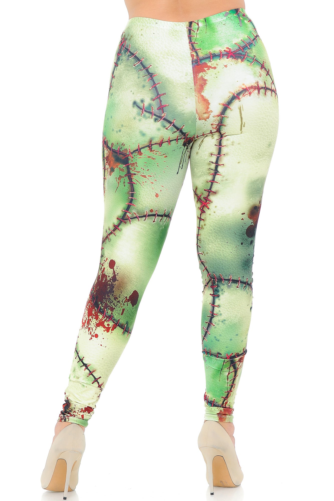 Creamy Soft Zombie Plus Size Leggings - USA Fashion (One Size Plus,Green)