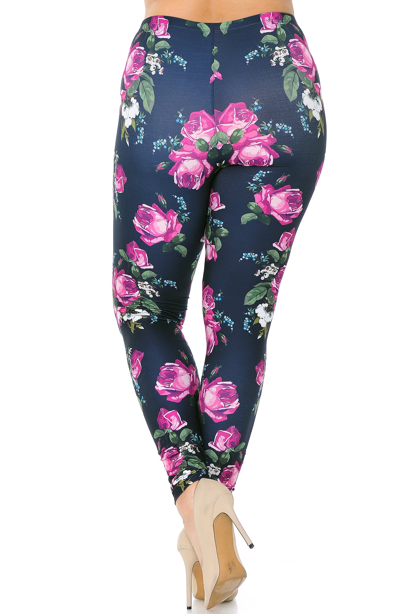 Creamy Soft Fuchsia Rose Plus Size Leggings - USA Fashion (One Size Plus,Fuchsia)