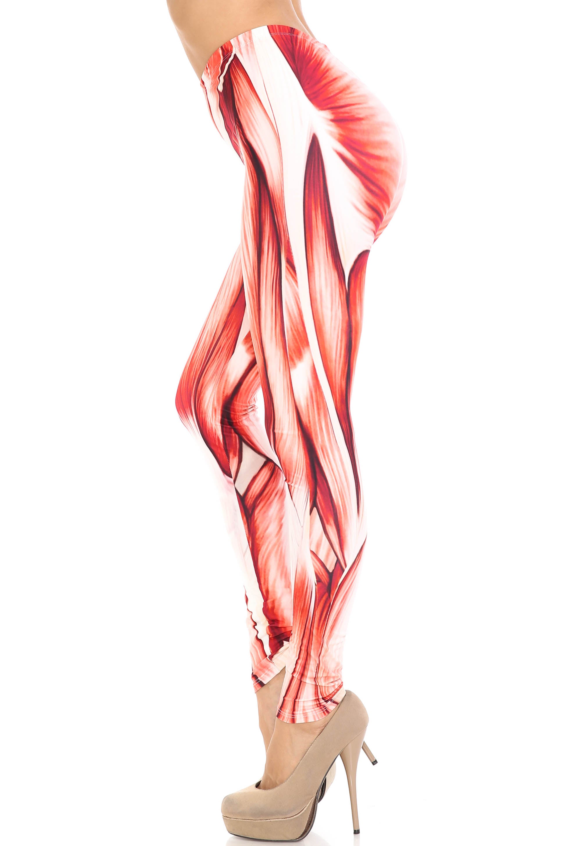 Creamy Soft Muscle Plus Size Leggings - By USA Fashion (One Size Plus,Red)
