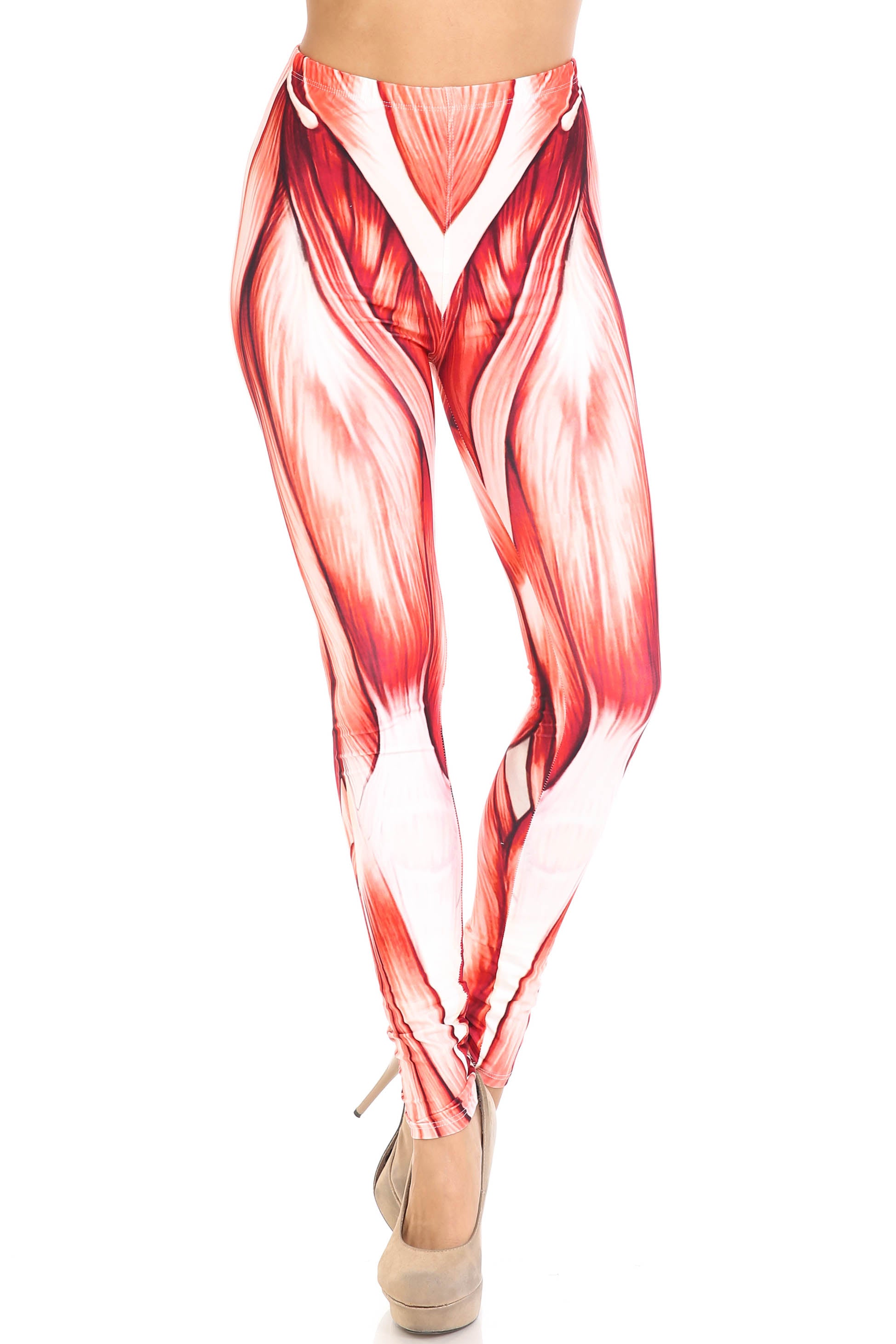 Creamy Soft Muscle Plus Size Leggings - By USA Fashion (One Size Plus,Red)