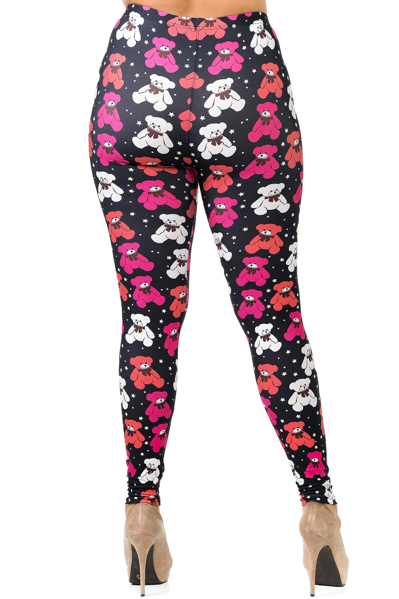 Creamy Soft Teddy Bear Plus Size Leggings (One Size Plus,Pink)
