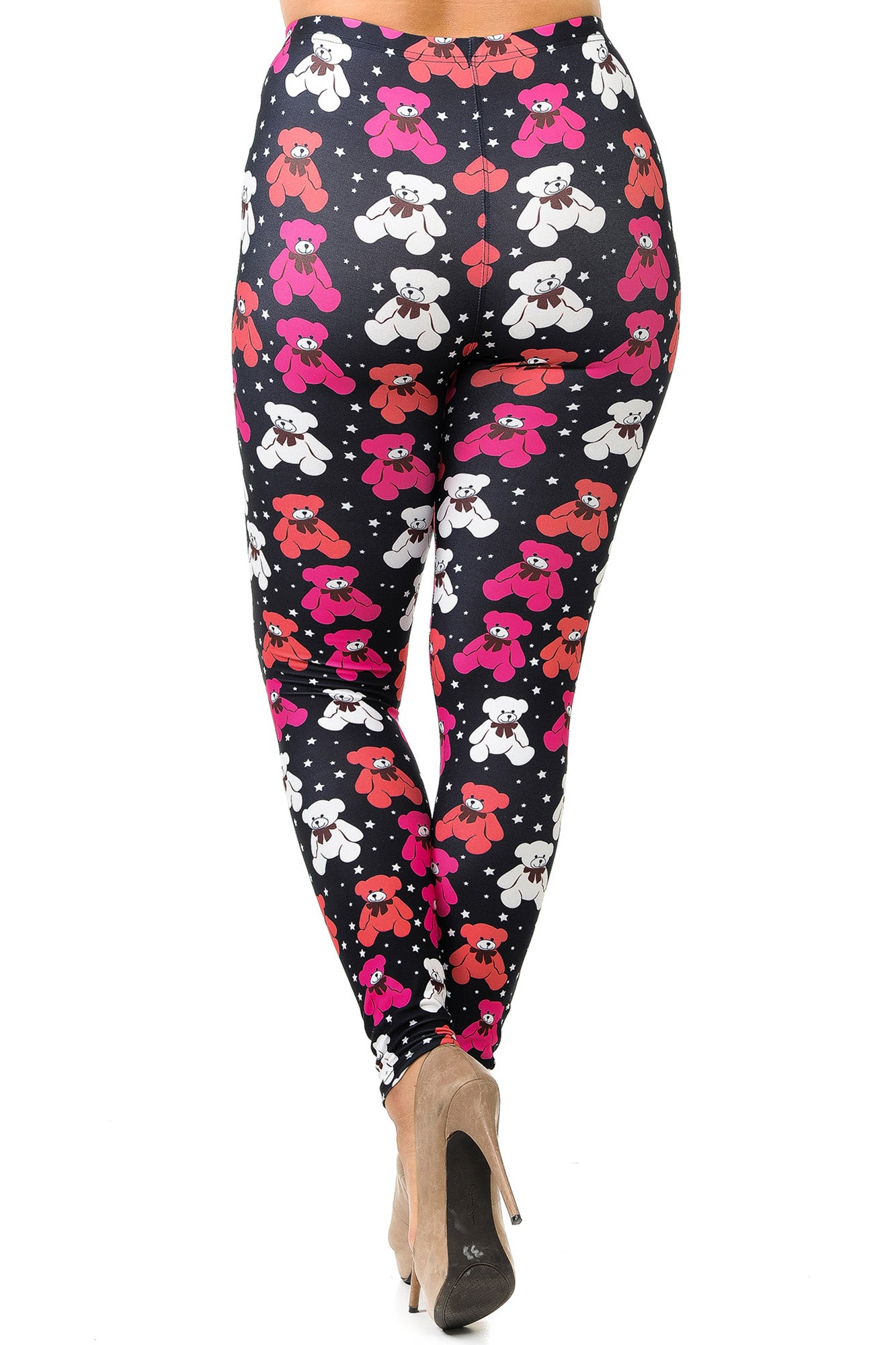 Creamy Soft Teddy Bear Plus Size Leggings (One Size Plus,Pink)