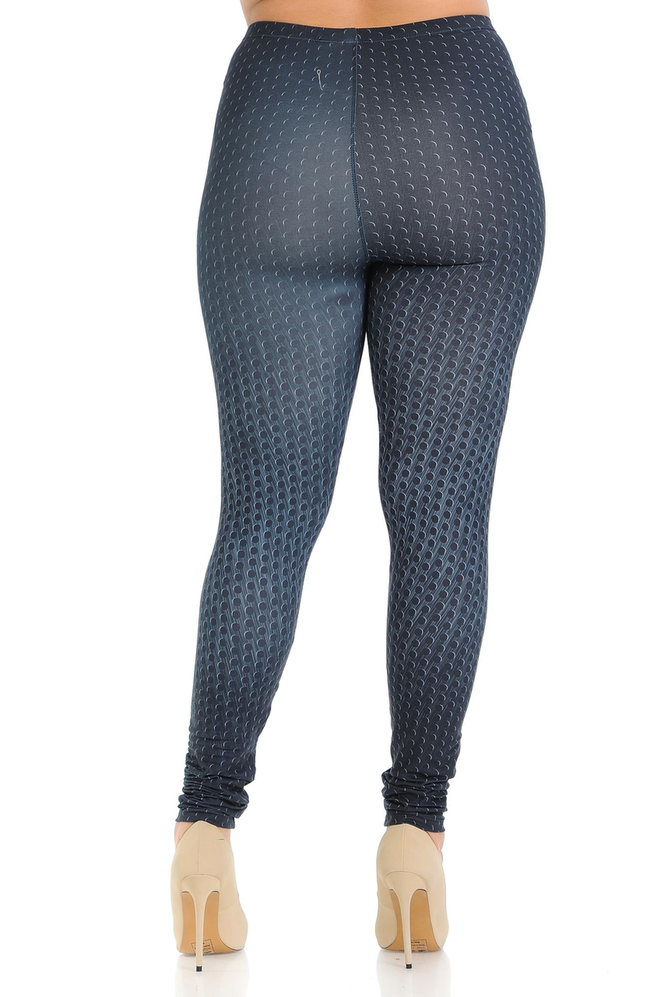 Creamy Soft Textured Dots Plus Size Leggings - Signature Collection (One Size Plus,Black)