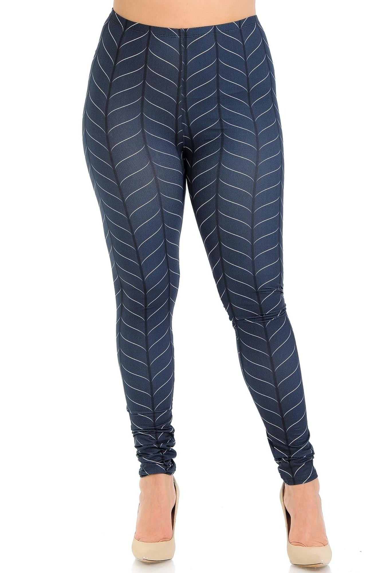 Creamy Soft Vertical Swirl Plus Size Leggings - Signature Collection (One Size Plus,Charcoal)