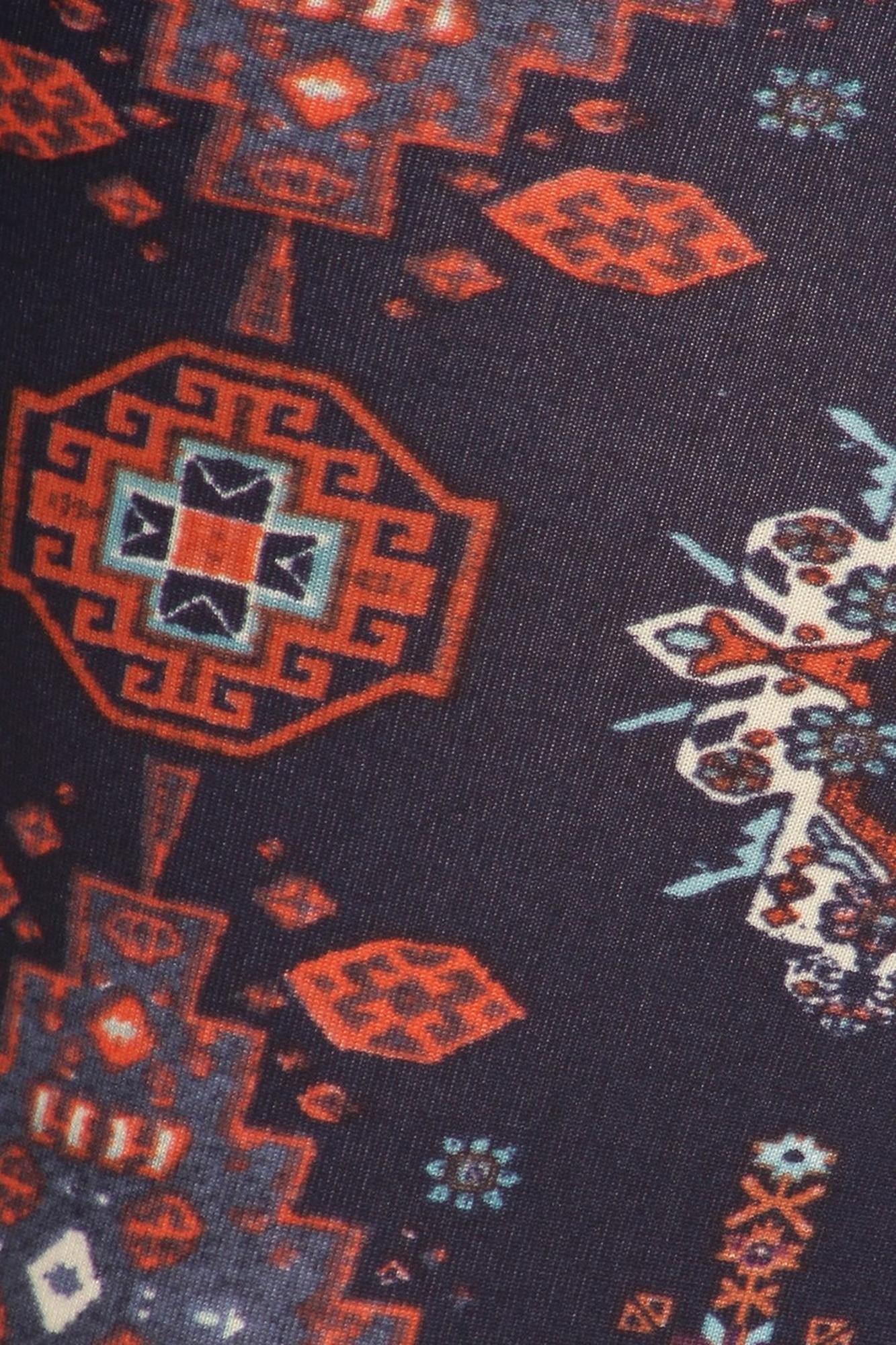 Brushed Vertical Mayan Mirage Floral Plus Size Leggings