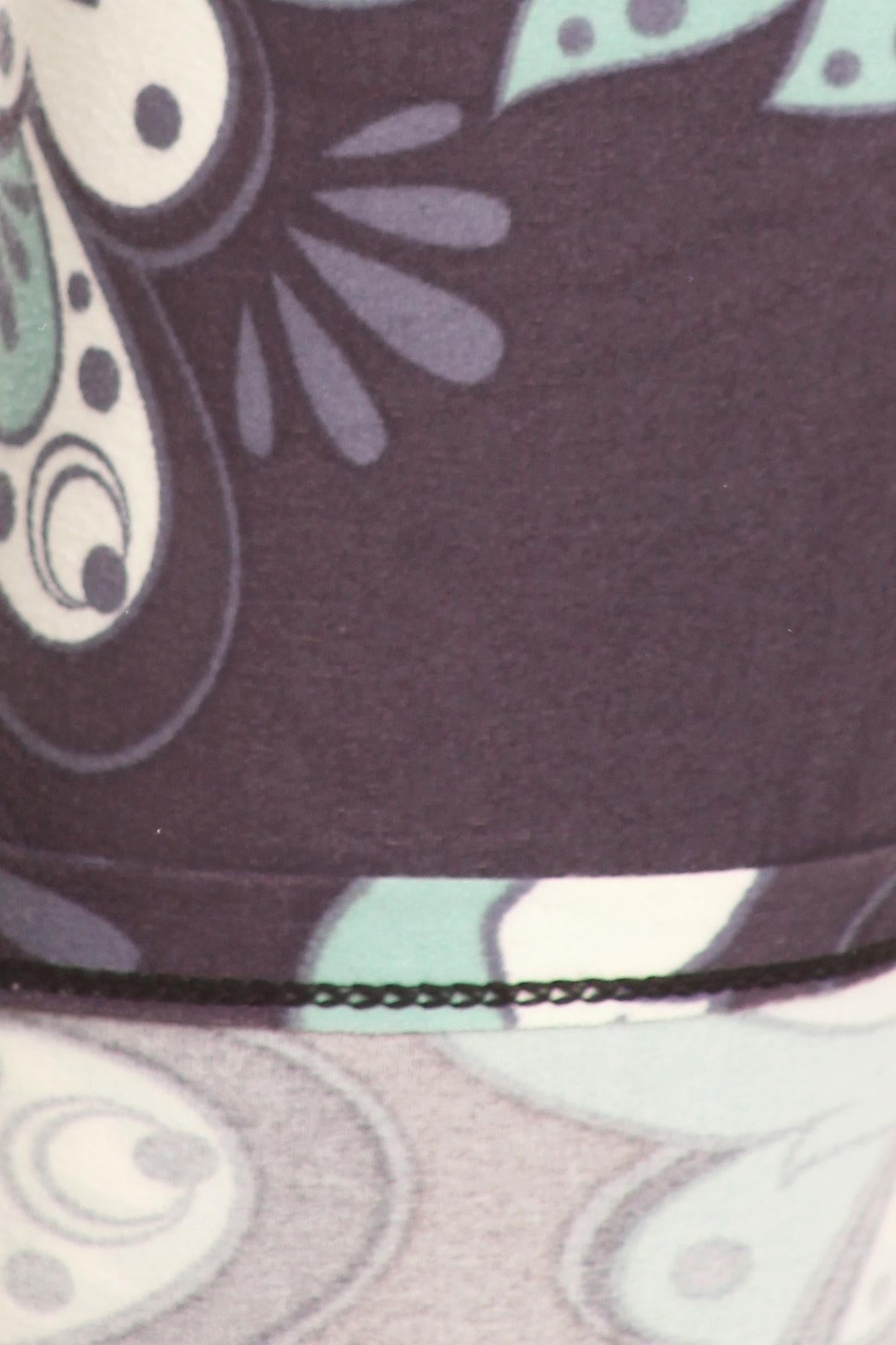 Buttery Soft Midnight Minty Mandala Leggings (One Size Regular,Mint)