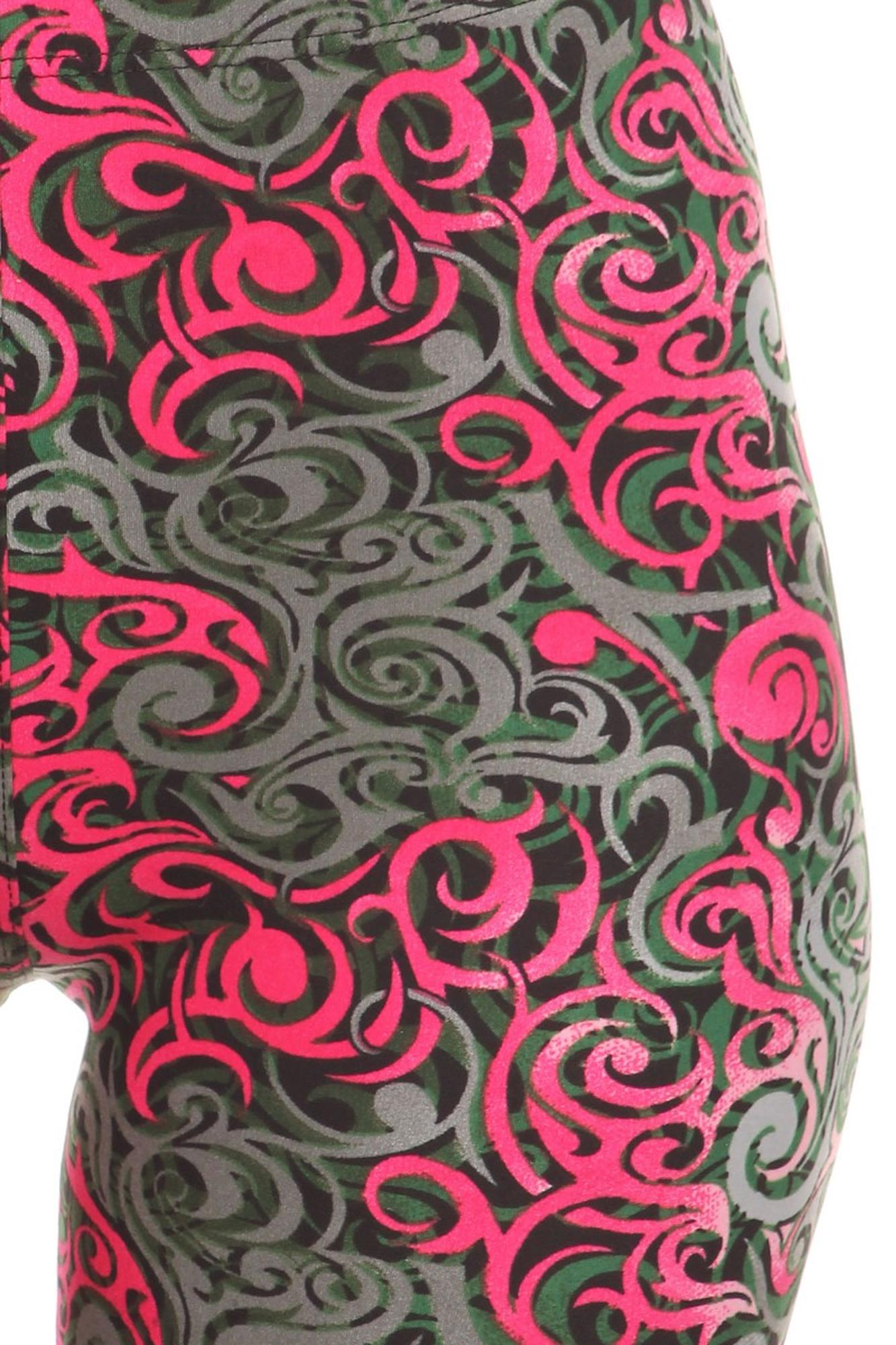 Buttery Soft Fuchsia Tangled Swirl Leggings (One Size Regular,Fuchsia)
