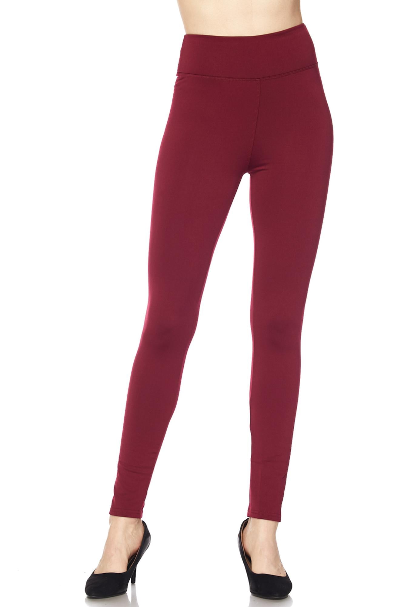 High Waisted Fleece Lined Leggings - 3 Inch Waistband