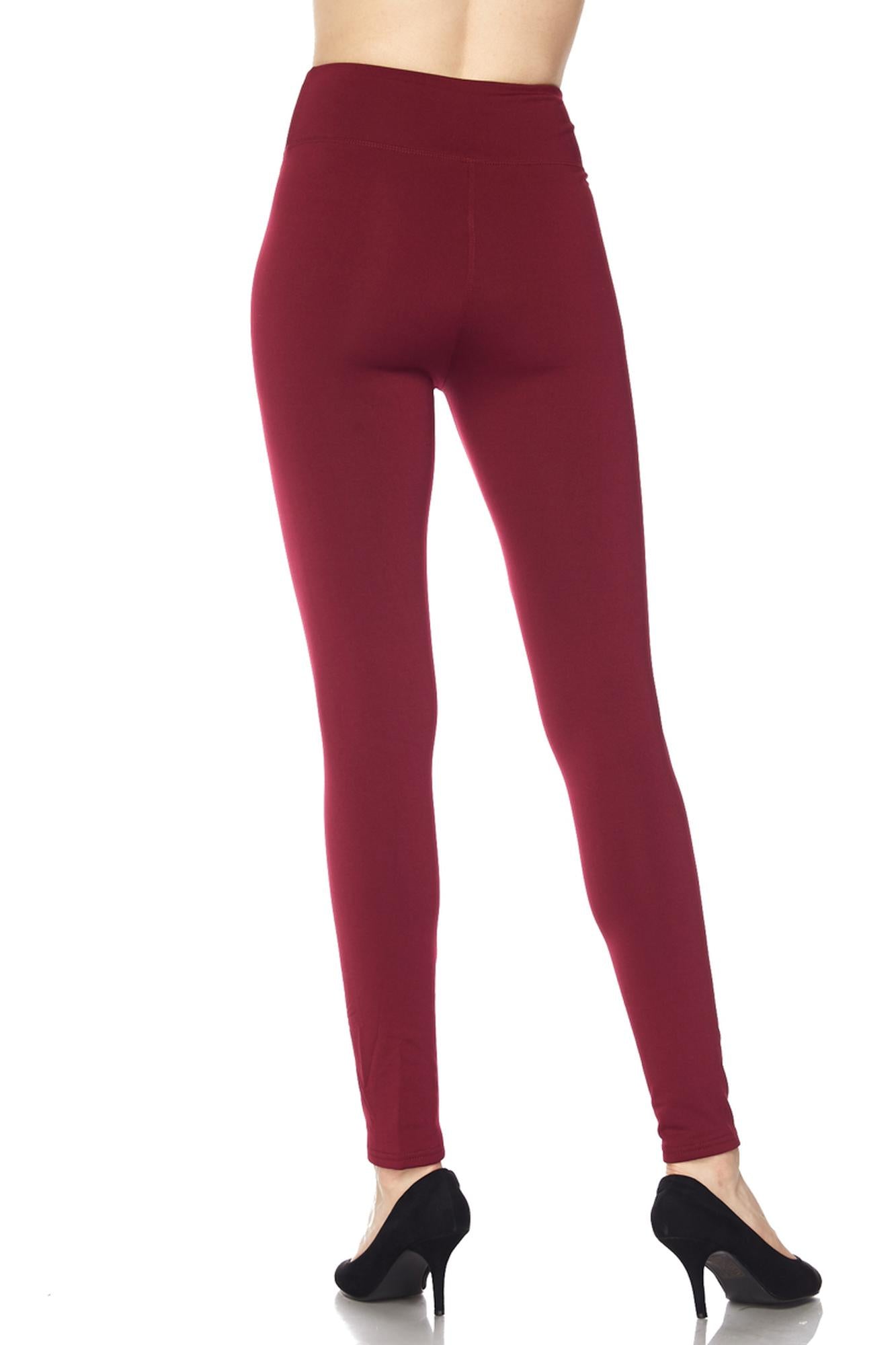 High Waisted Fleece Lined Leggings - 3 Inch Waistband