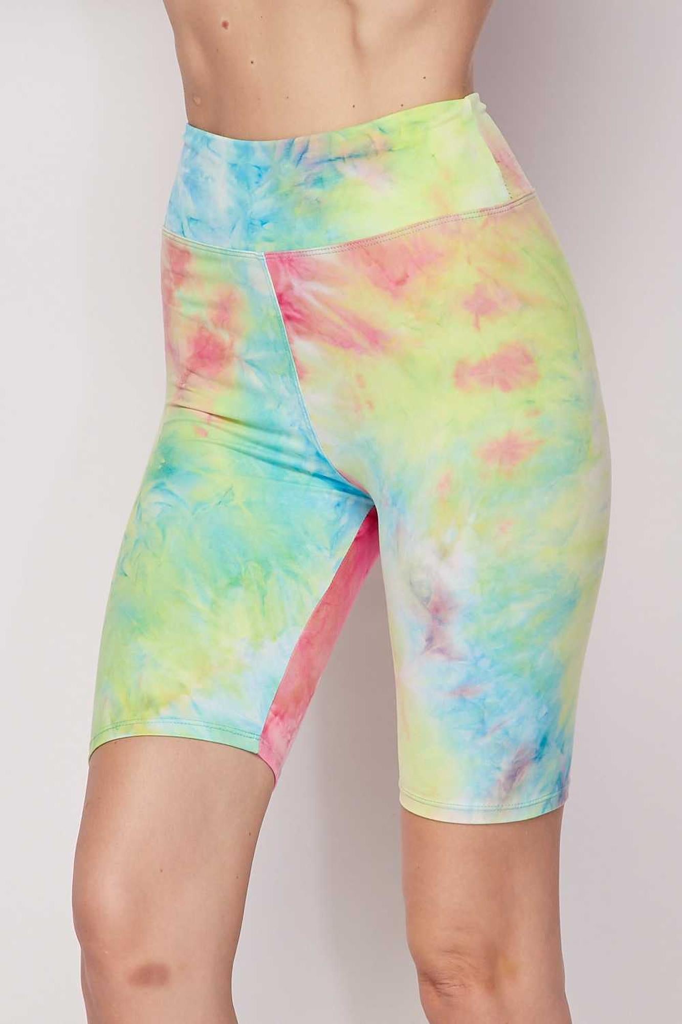 Buttery Smooth Tie Dye High Waisted Biker Shorts - 3 Inch Waist