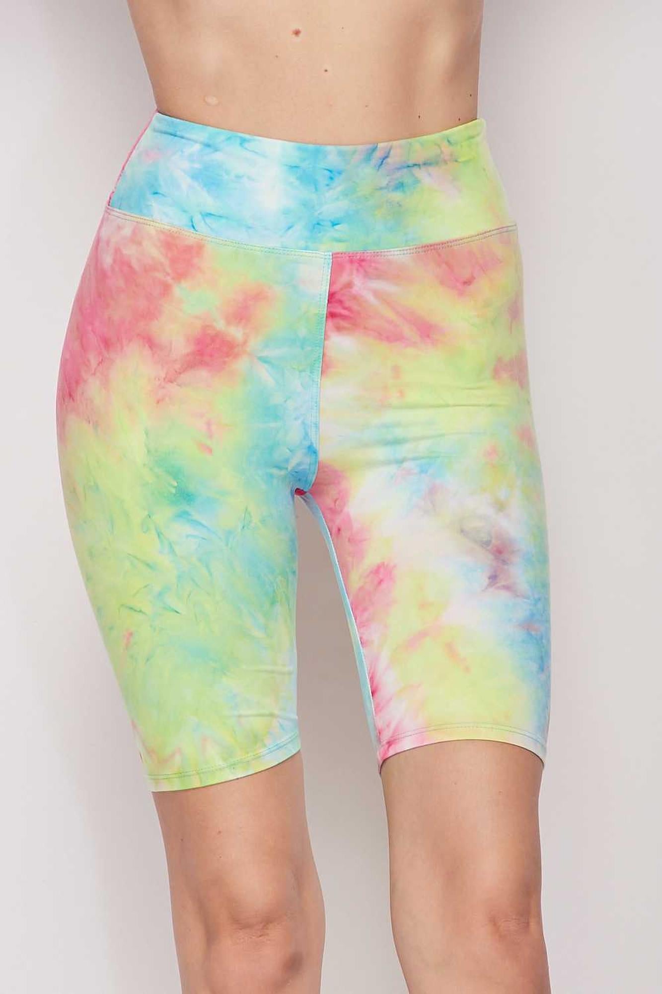 Buttery Smooth Tie Dye High Waisted Biker Shorts - 3 Inch Waist