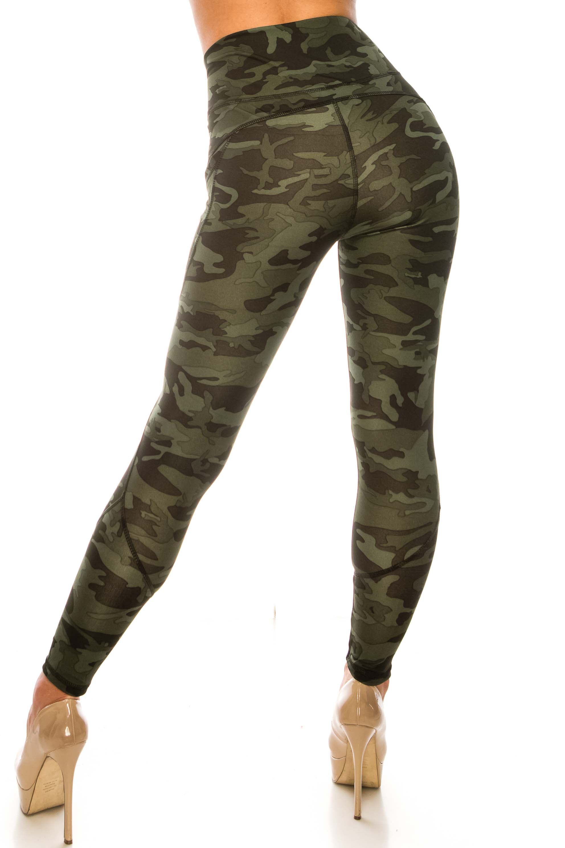 Camouflage High Waisted Leggings with Pockets
