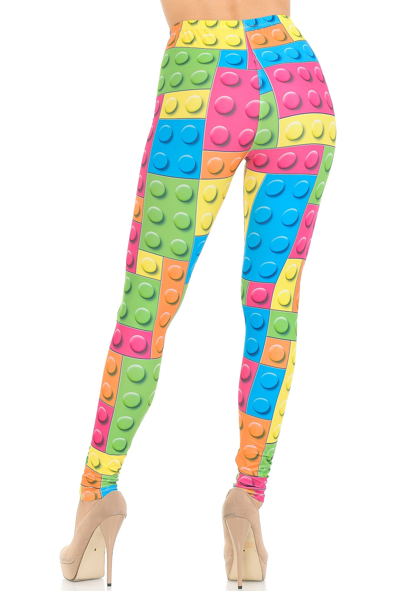 Creamy Soft Lego Leggings - USA Fashion (One Size Regular,Multi Color Bold)