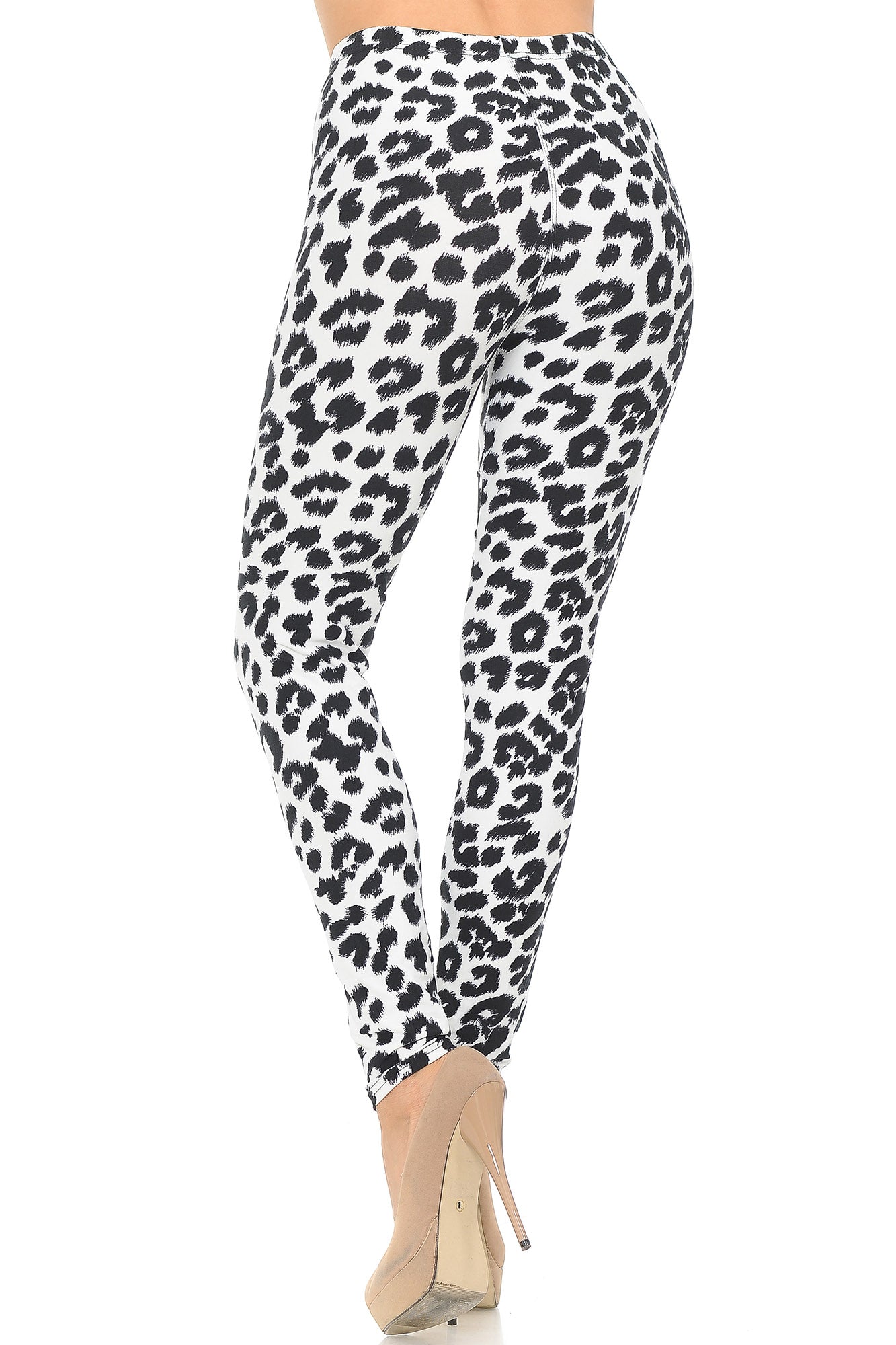 Brushed Ivory Spotted Leopard Bra and Leggings Set