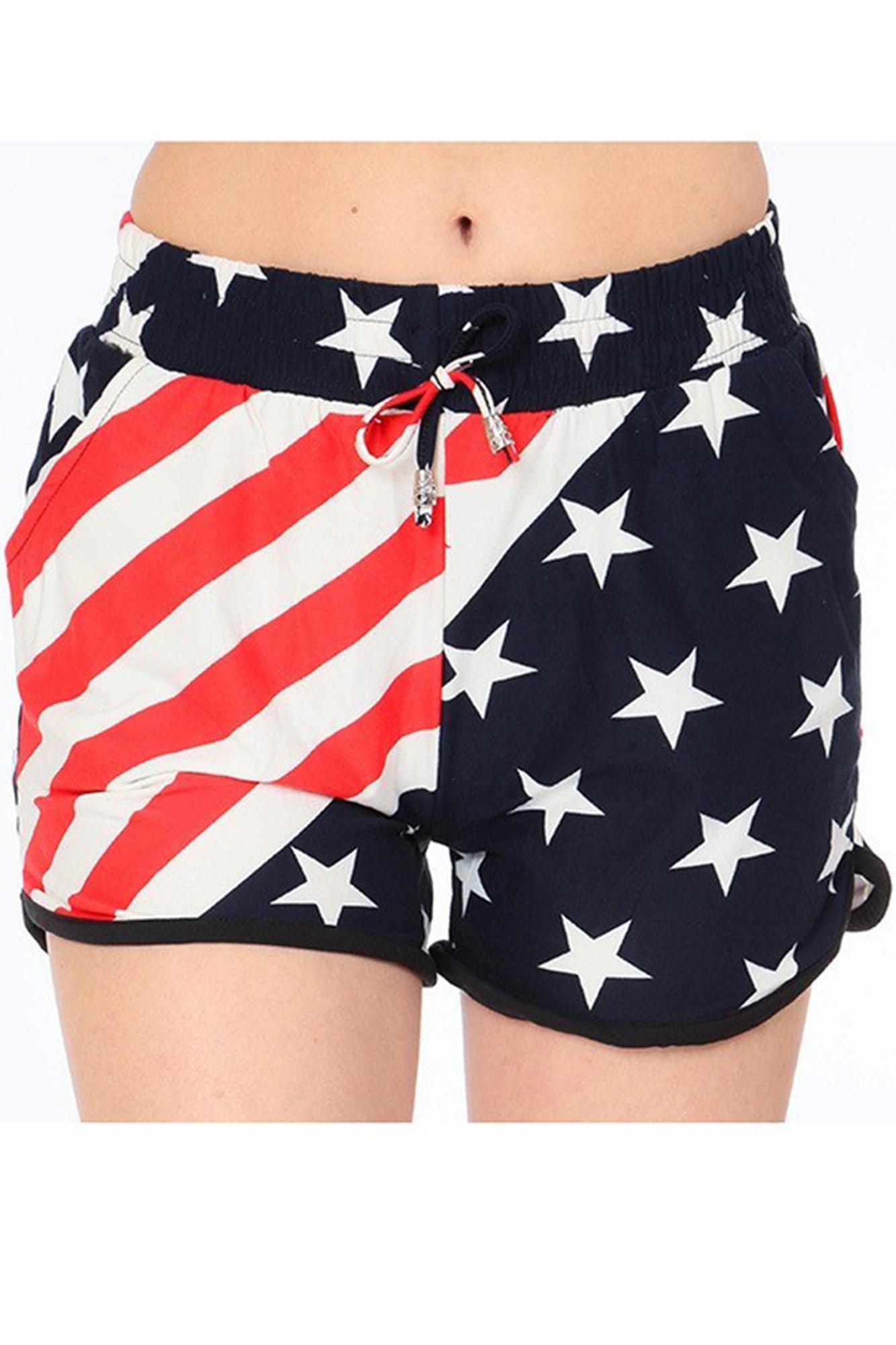 Buttery Smooth Swirling USA Flag Dolphin Shorts
