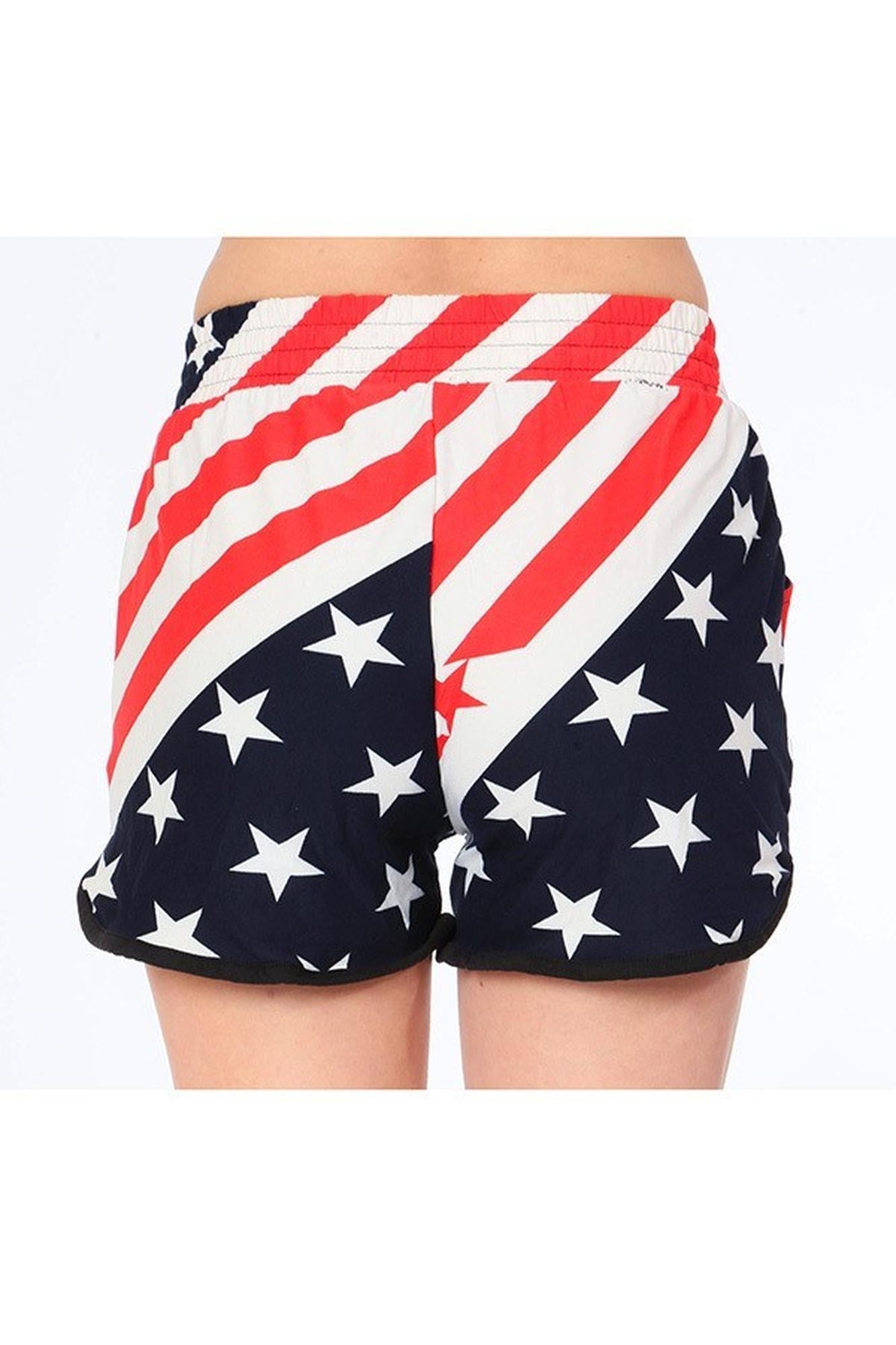 Buttery Smooth Swirling USA Flag Dolphin Shorts