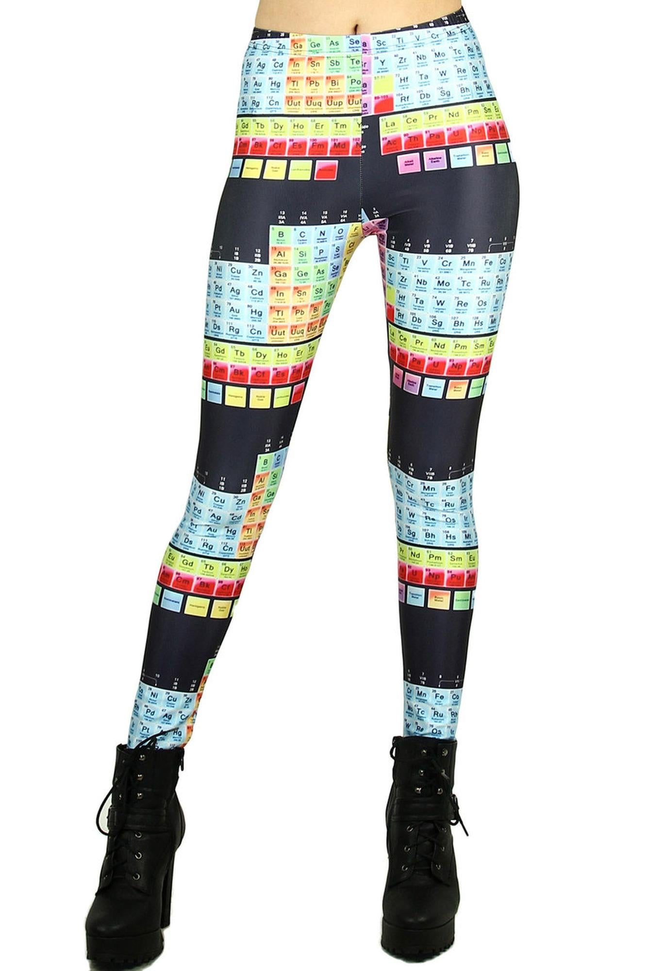 Premium Graphic Print Periodic Table Leggings