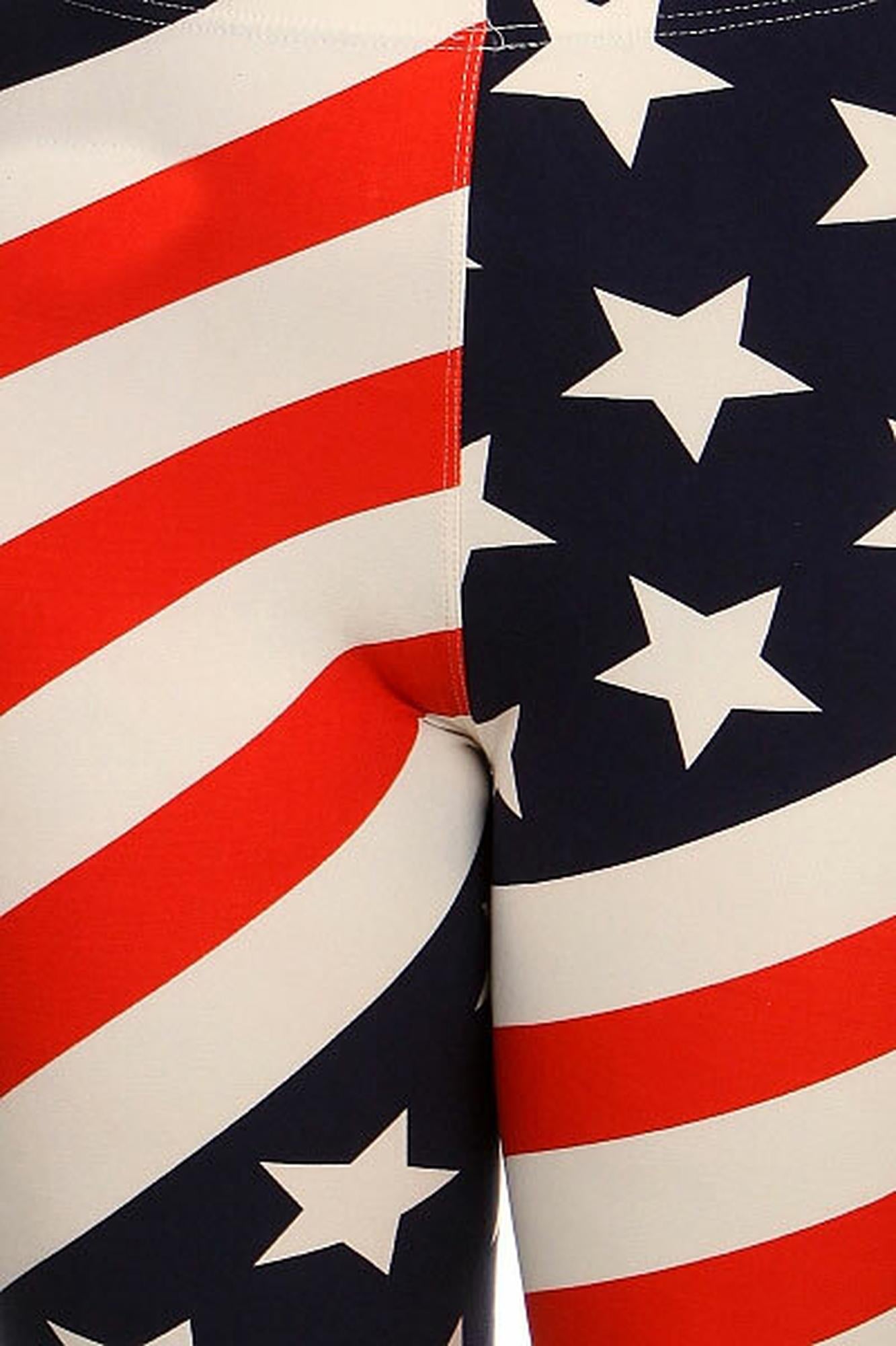 Spiral USA Flag Leggings - Plus Size (One Size Plus,Multi Color - Bold)