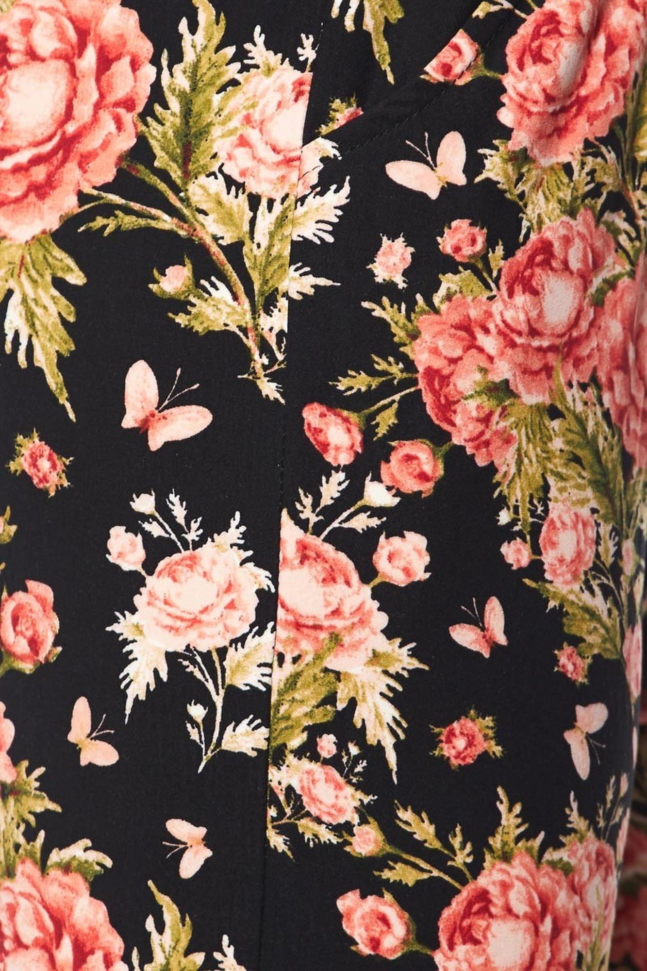 Buttery Soft Summer Floral Joggers with Pockets (One Size Regular,Red)