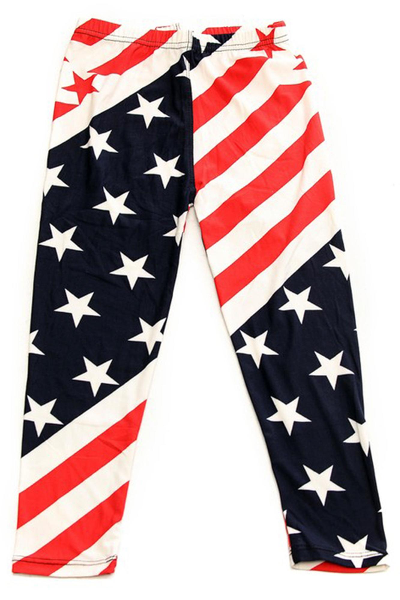 Star Swirl USA Flag Kid's Leggings