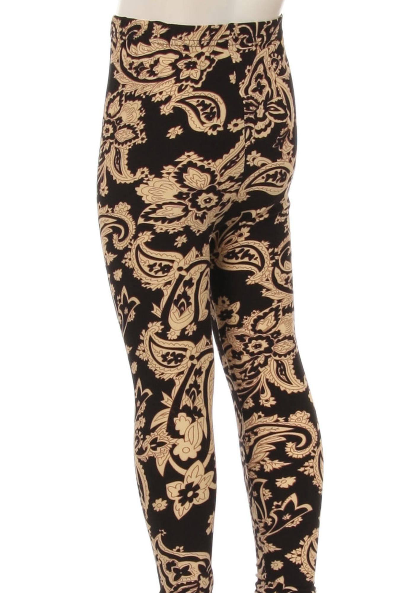 Buttery Smooth Sandstone Paisley Kids Leggings