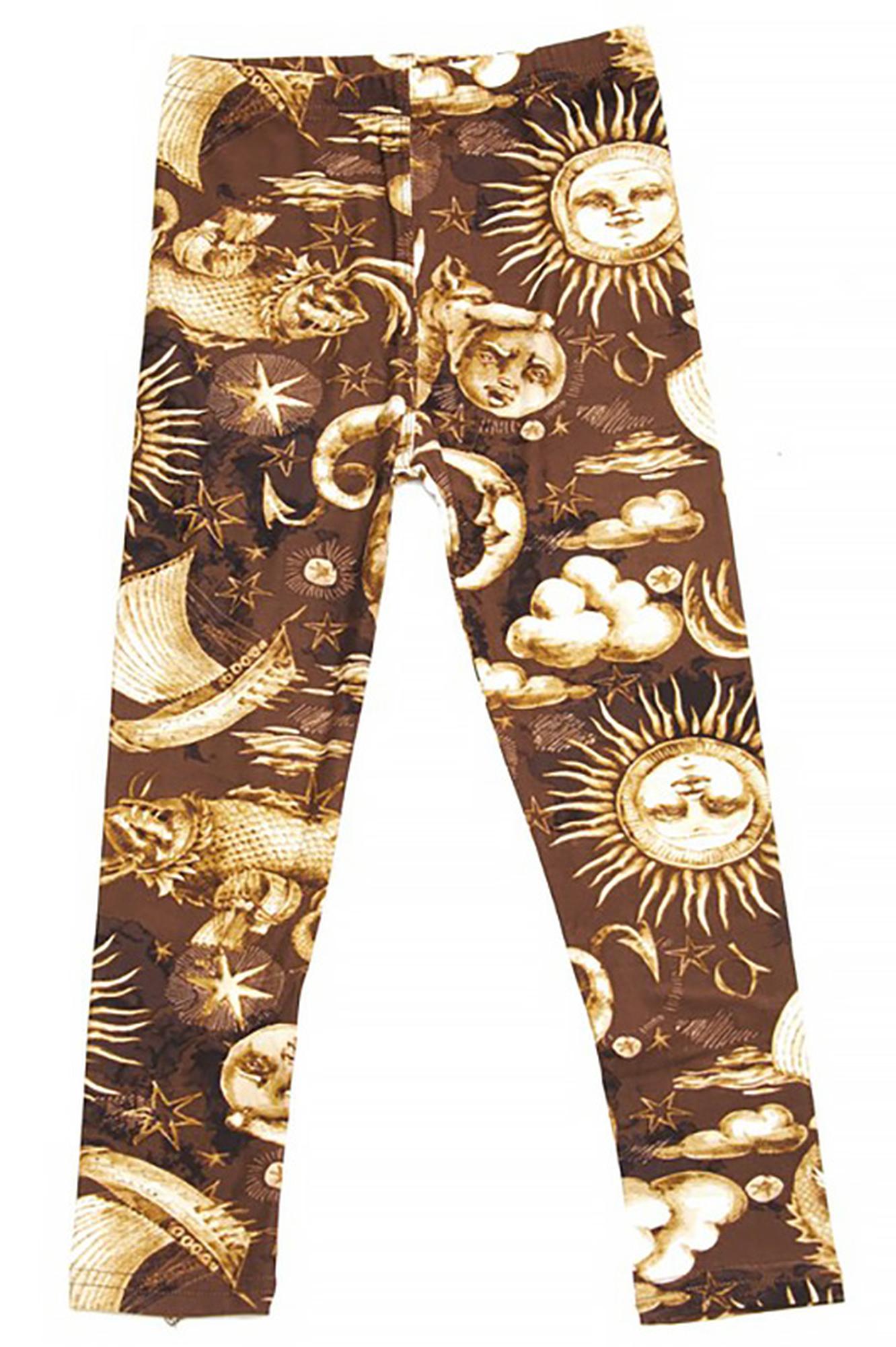 Buttery Smooth Sun Moon Stars Steampunk Kids Leggings