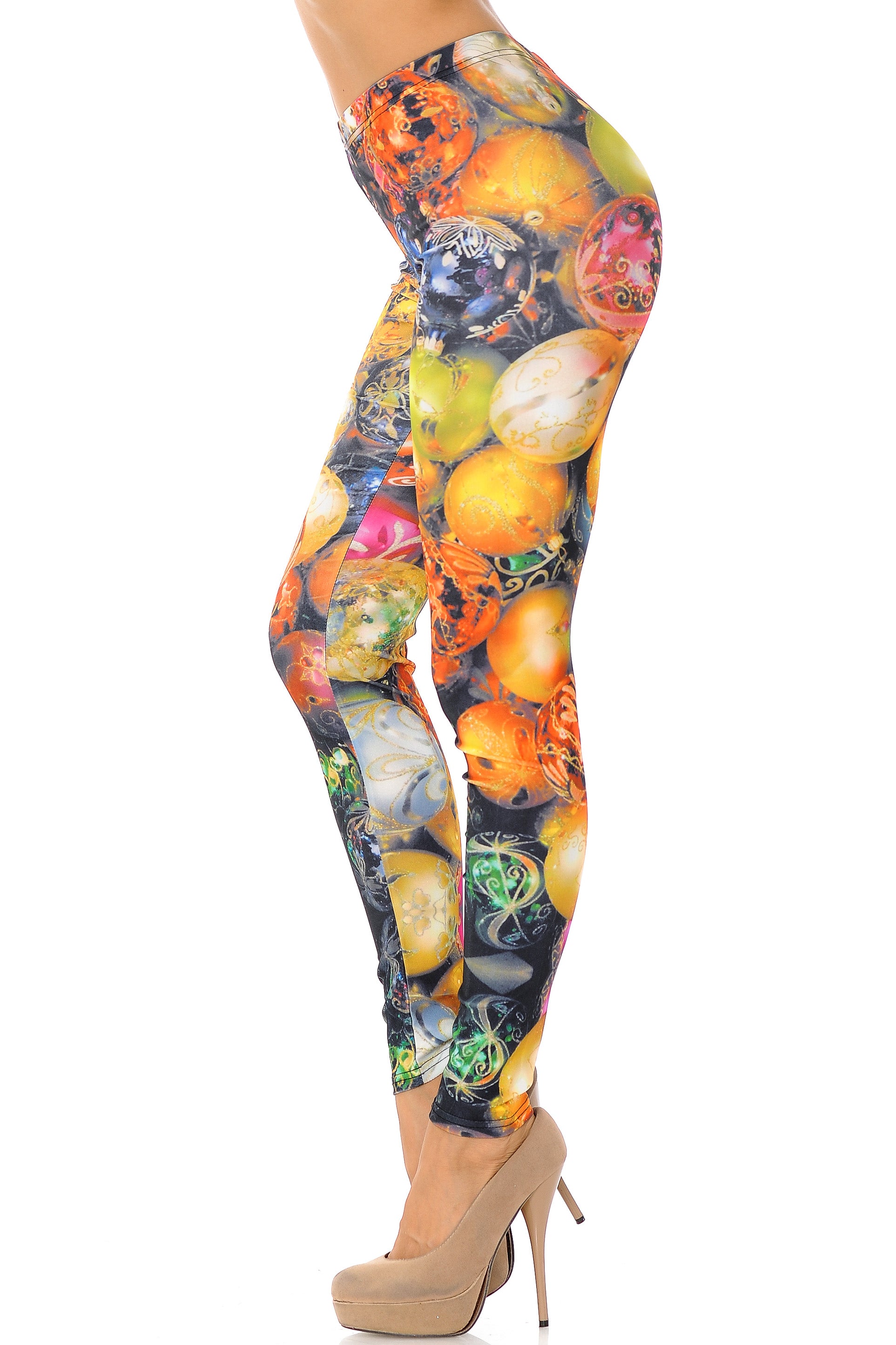 Festive Christmas Ornament Leggings - Plus Size