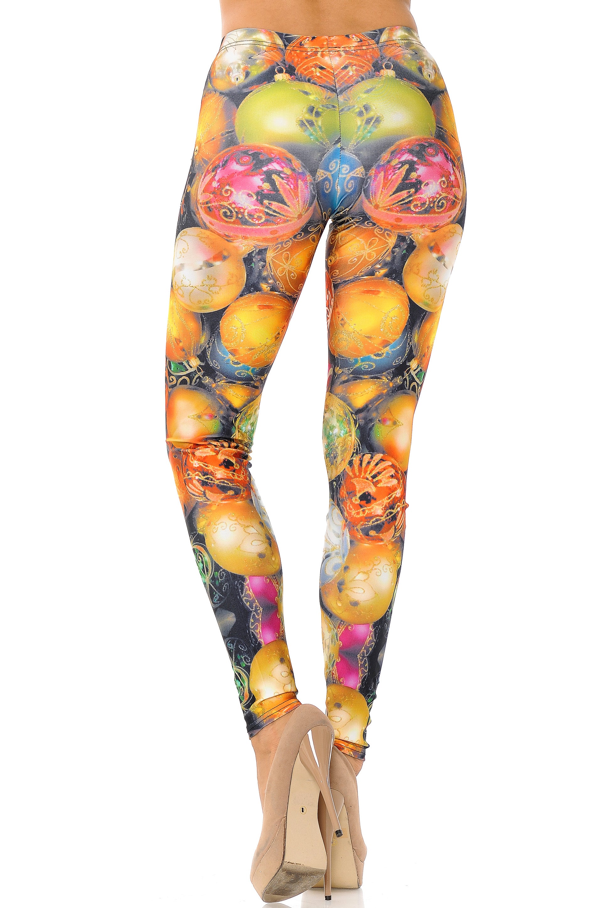Festive Christmas Ornament Leggings - Plus Size